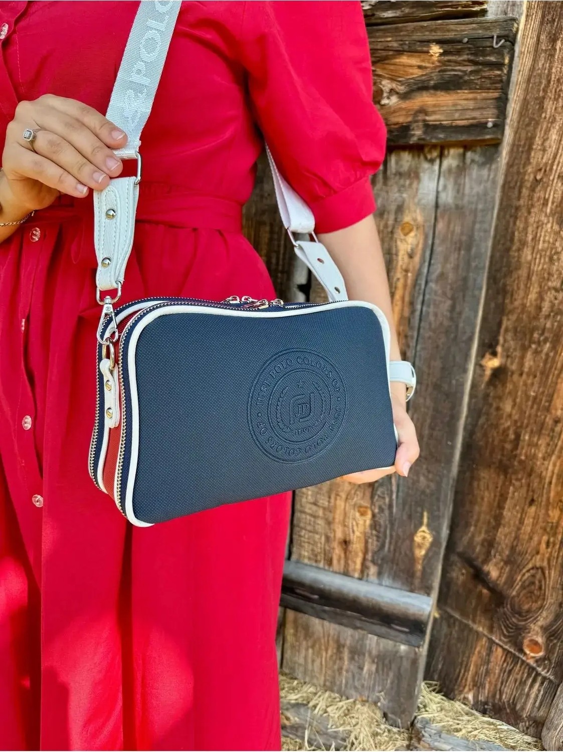 Just Polo Günlük Kombinlere Uygun Kadın Orijinal Baskılı Omuz Çantası