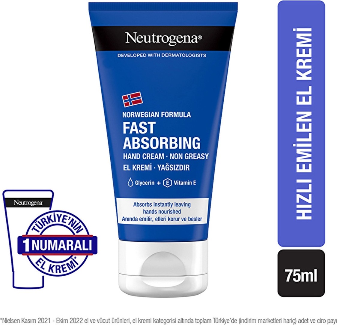 3Ecoswear Neutrogena Norveç Formülü Hızlı Emilen El Kremi 75 ml