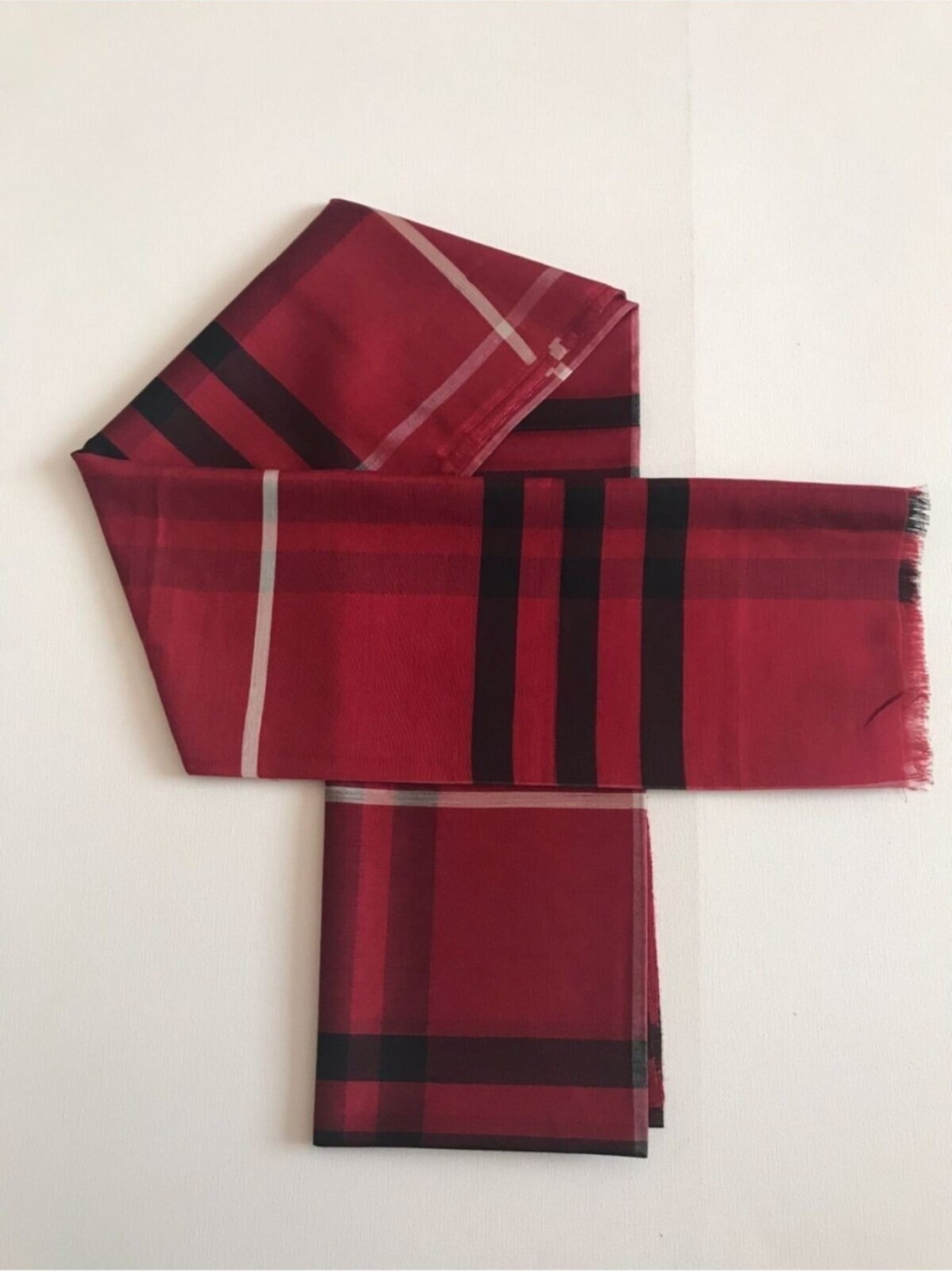 Ela Şal % 20 Ipek Burberry Kadın Şal