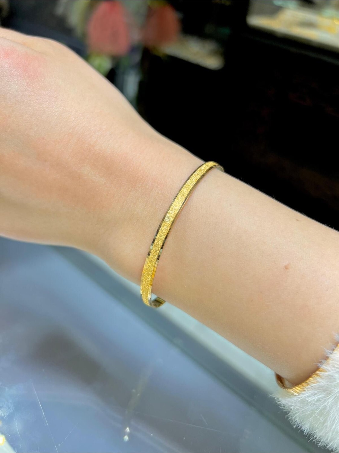 Kuyumcu Nurettin 17 gr (Gram) Yatırımlık Işçiliksiz Kalemli Simli Çöp Bilezik 22 Ayar Altın