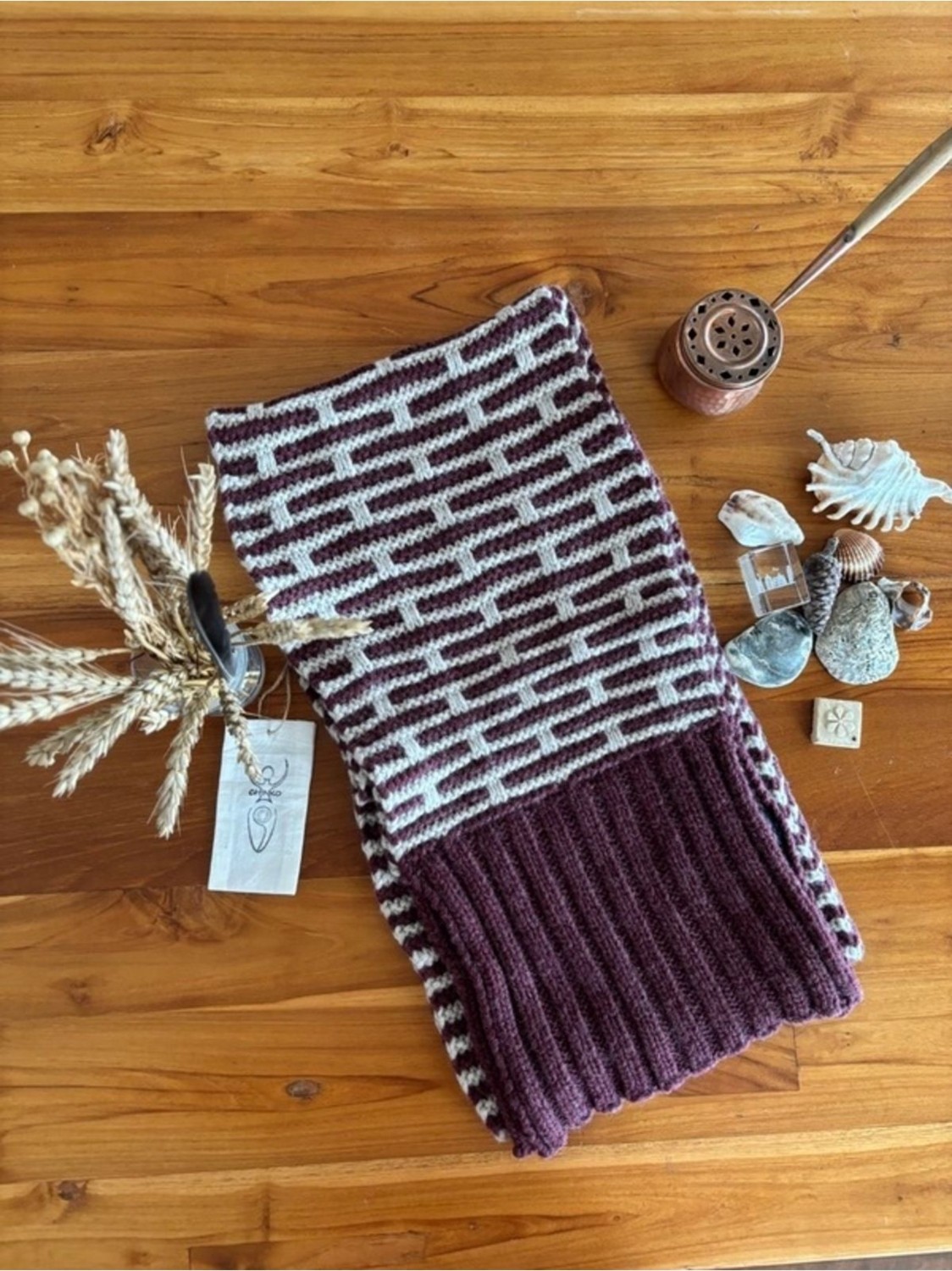 Chinko Jakarlı Lambswool Atkı