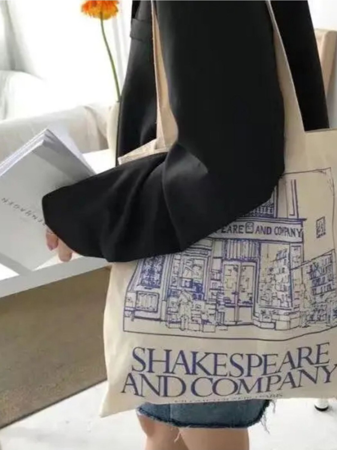 Cemira Shakespeare And Company Tote Bag Bez Çanta, Alışveriş Çantası, Kitap Çantası görsel 4