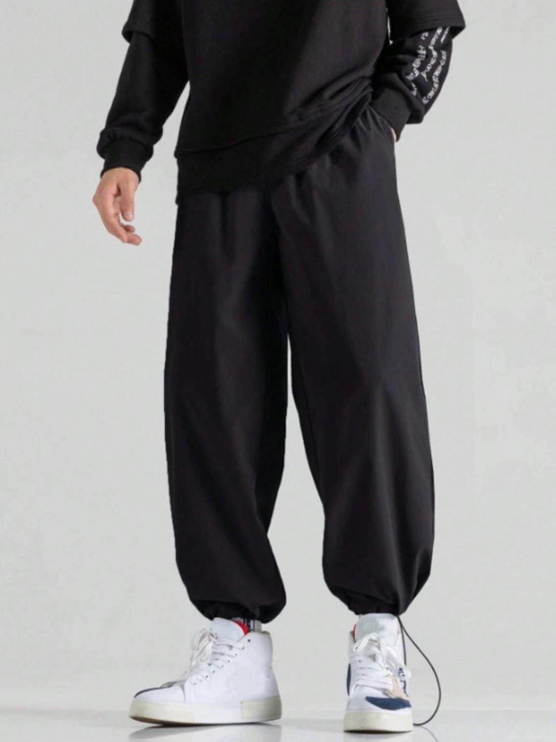 Pandy Erkek Ayarlanabilir Paça Oversize Kalıp Eşofman Pants görsel 3