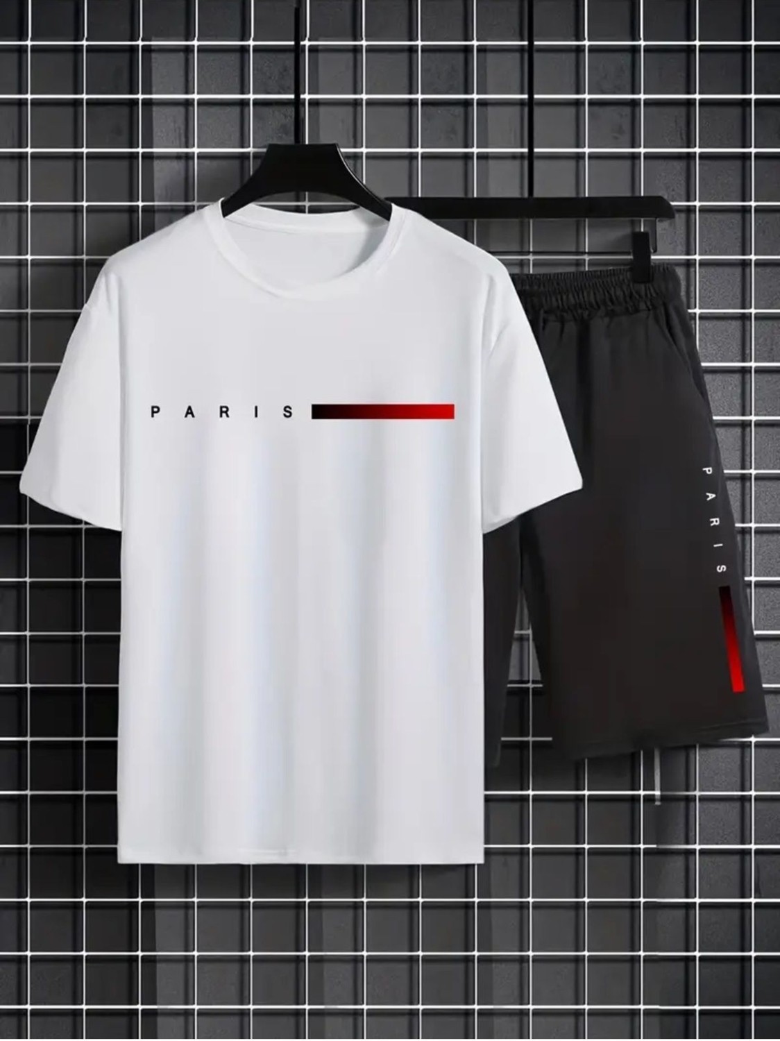 Yoho Sport Oversize T-Shirt Paris Baskılı Ünisex Yazlık T-Shirt ve Şort 2 Li Set Combin Takım görsel 2