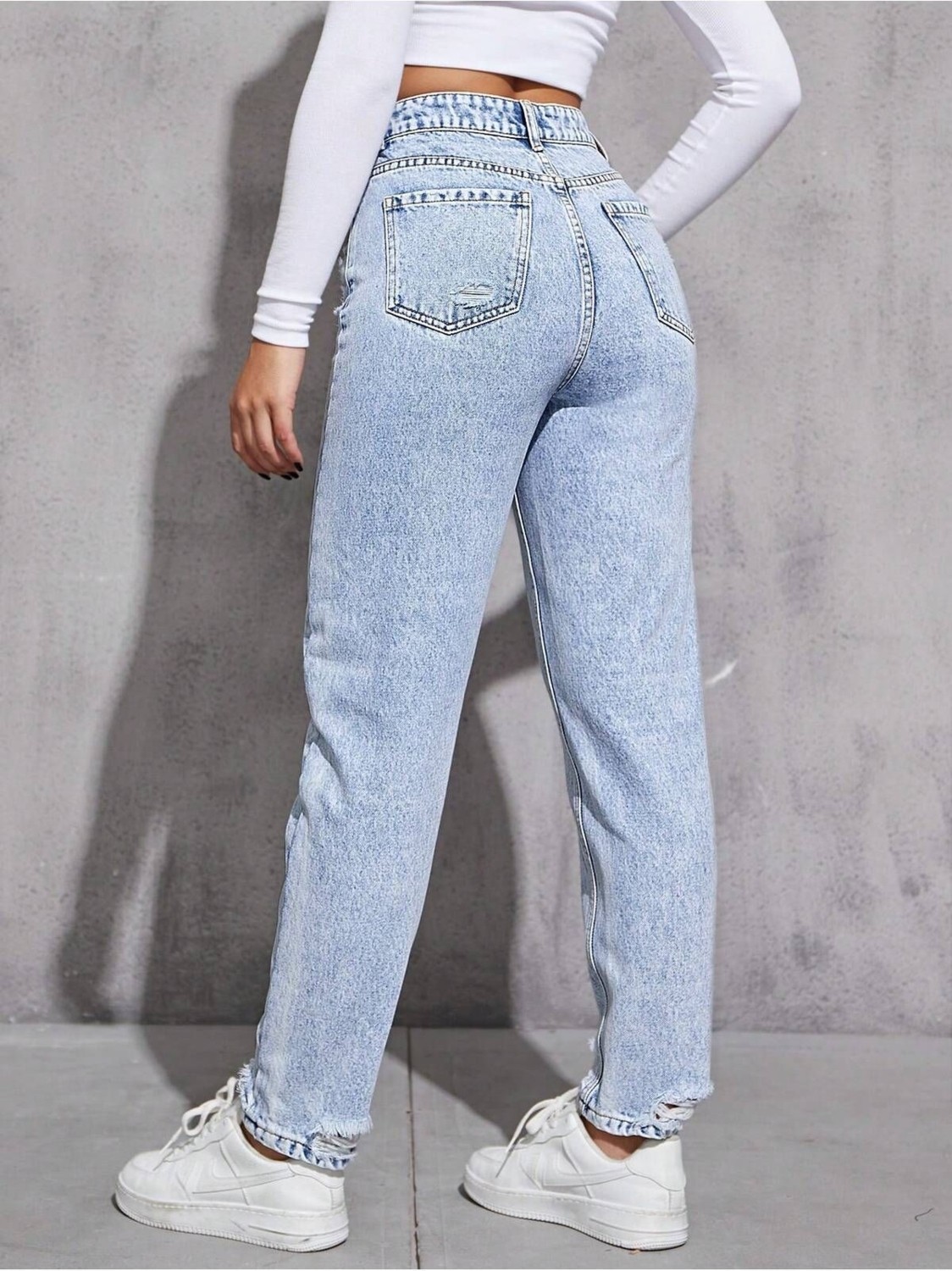 Noxter Kadın Denim Pantolon Yıpratmalı görsel 2