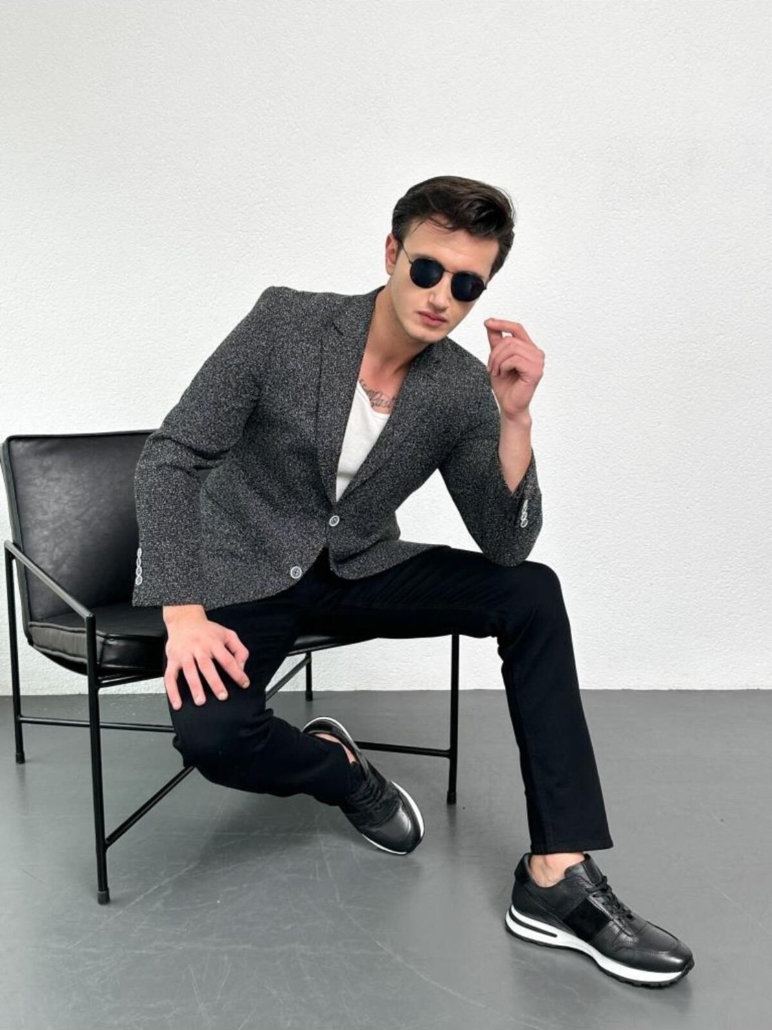 Hlt Jeans Erkek Siyah Şeritli Model Regular Fit Rahat Kesim Esnek Likralı Denim Jeans Kot Pantolon Hlthe001914 görsel 2