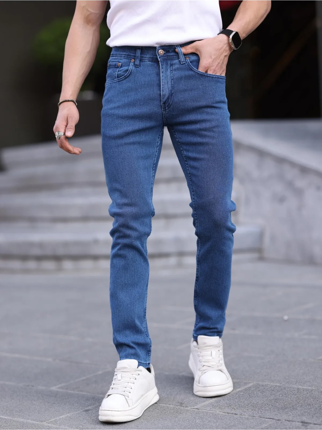 Wkm Erkek Slim Fit Casual Likralı Kot Pantolon görsel 6