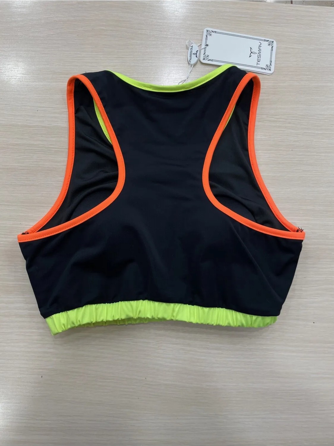 Tesmay Sporcu Sırtı Çapraz Tek Bikini Üst 24188 görsel 2
