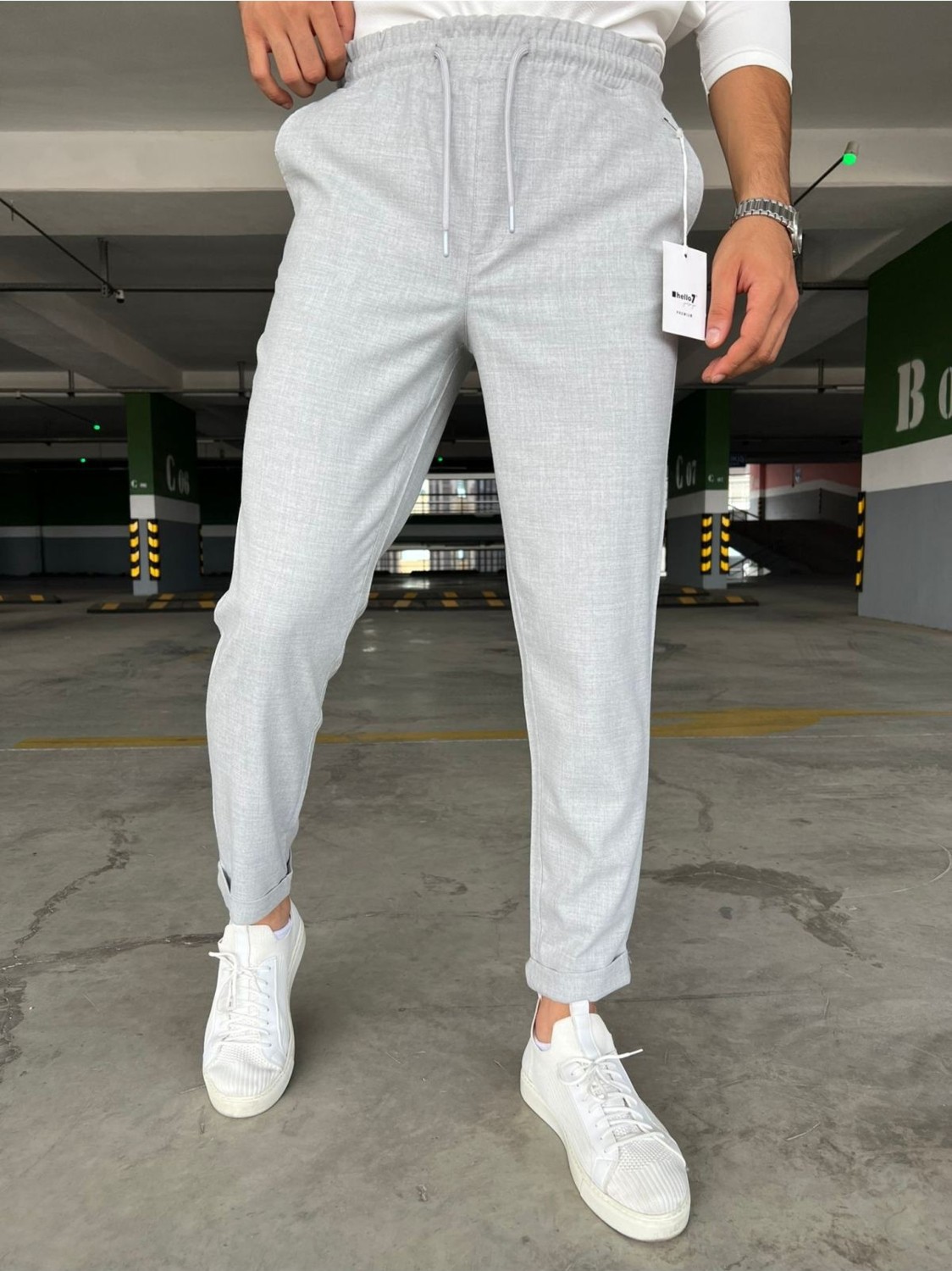 Hello7 Erkek Dar Kesim Duble Paça Esnek Jogger Pantolon