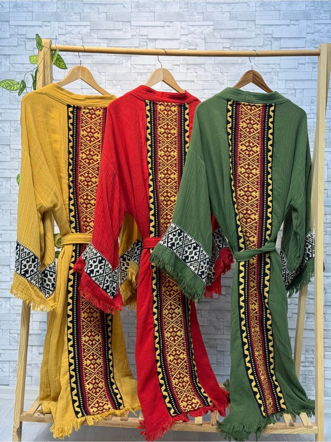 Befera Design Sultan Müslin Kimono %100 Pamuklu Bornoz Kaftan Sabahlık görsel 5