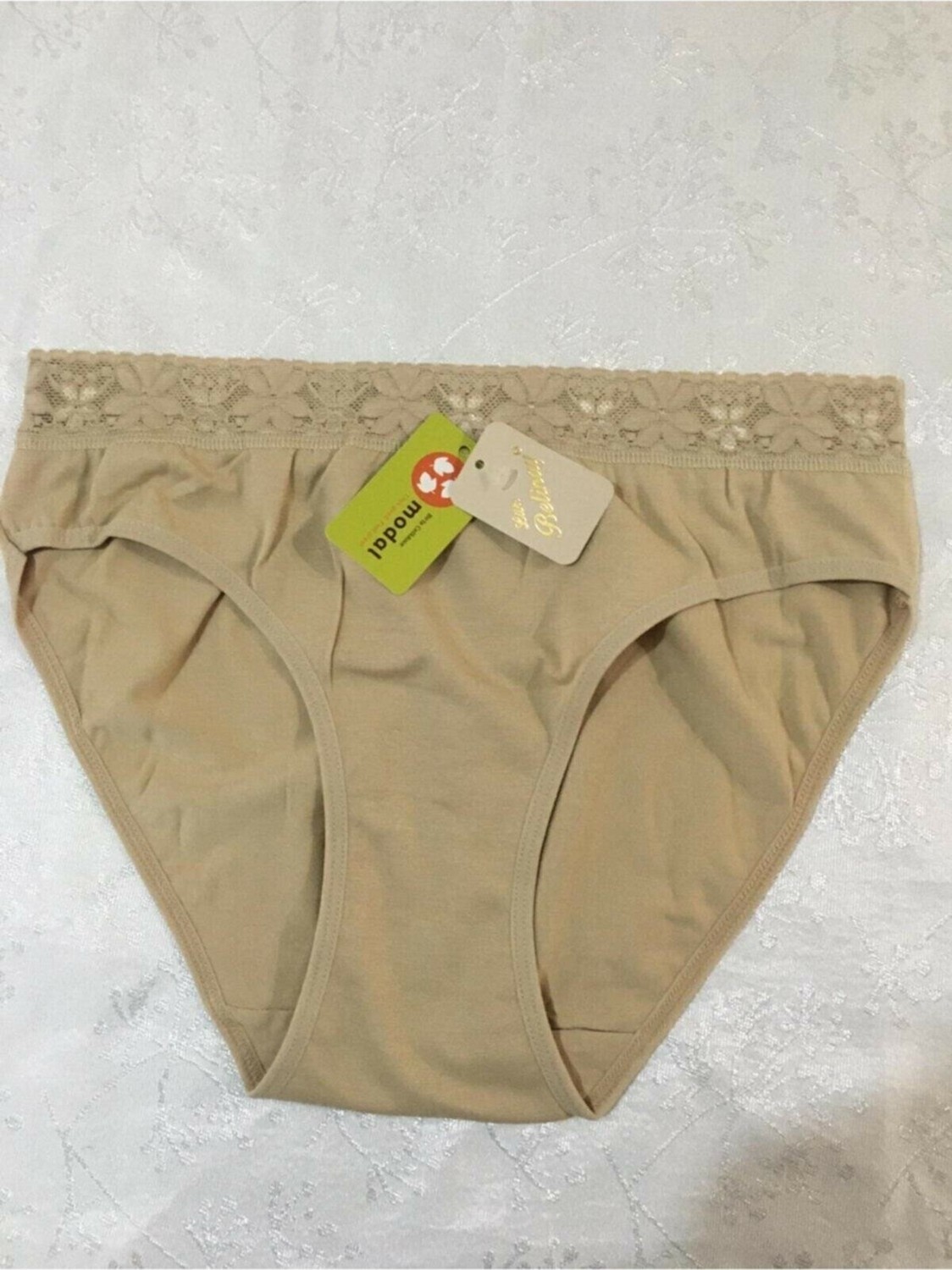 Belinay Kadın 6'lı Beli Dantelli Siyah Modal Külot Set