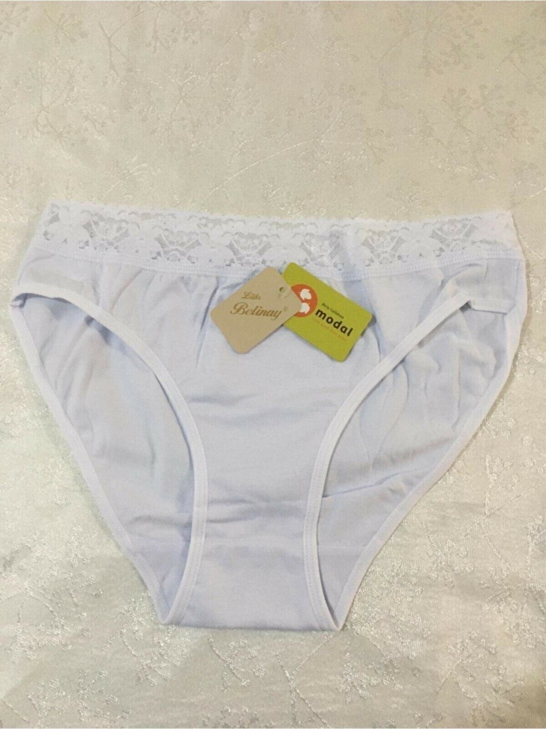 Belinay Kadın 6'lı Beli Dantelli Siyah Modal Külot Set