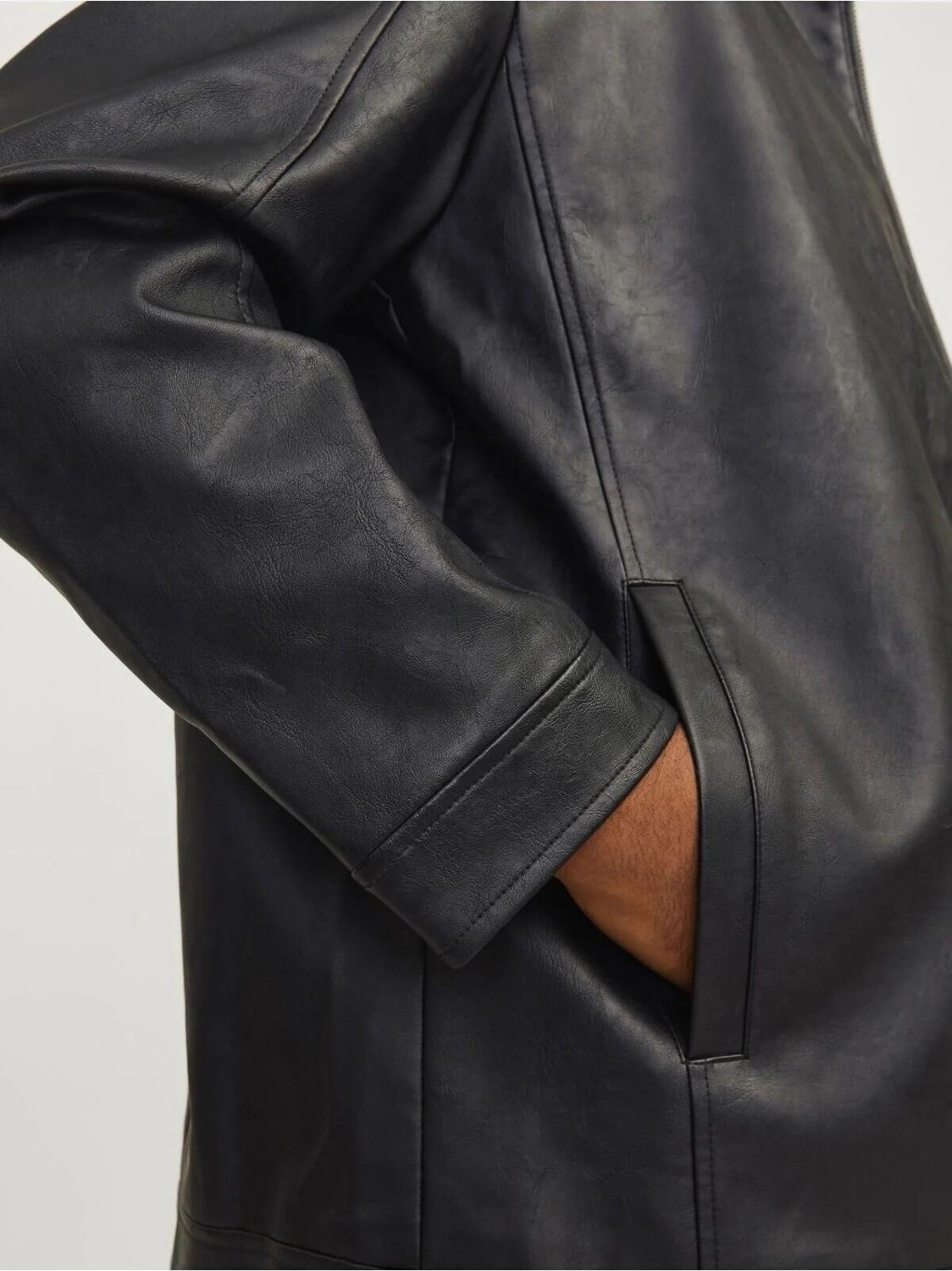 Jack & Jones Jack Jones Dylan Clean Pu Büyük Beden Erkek Ceket 12264095 görsel 5