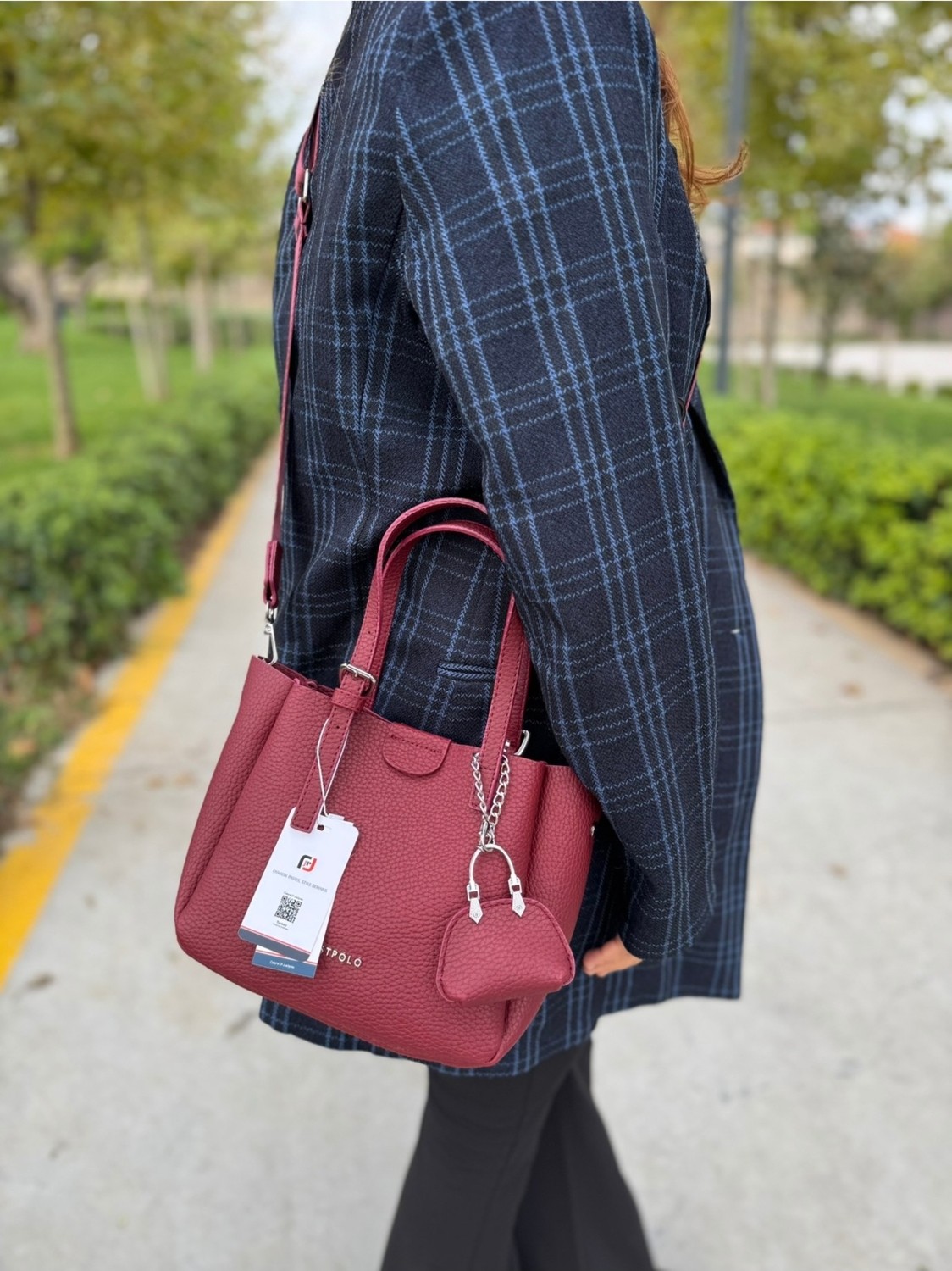 Just Polo Kadın Just Polo Yeni Sezon 3 Bölmeli Yumuşak Deri Lüks ve Şık Dokunuş El & Omuz Çantası Shoulder Bag görsel 5
