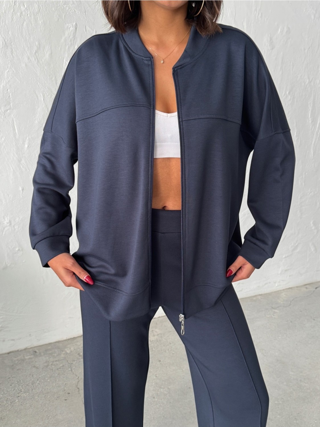Bejna Kadın Yumuşak Modal Dokulu Oversize Alt-Üst Takım görsel 6