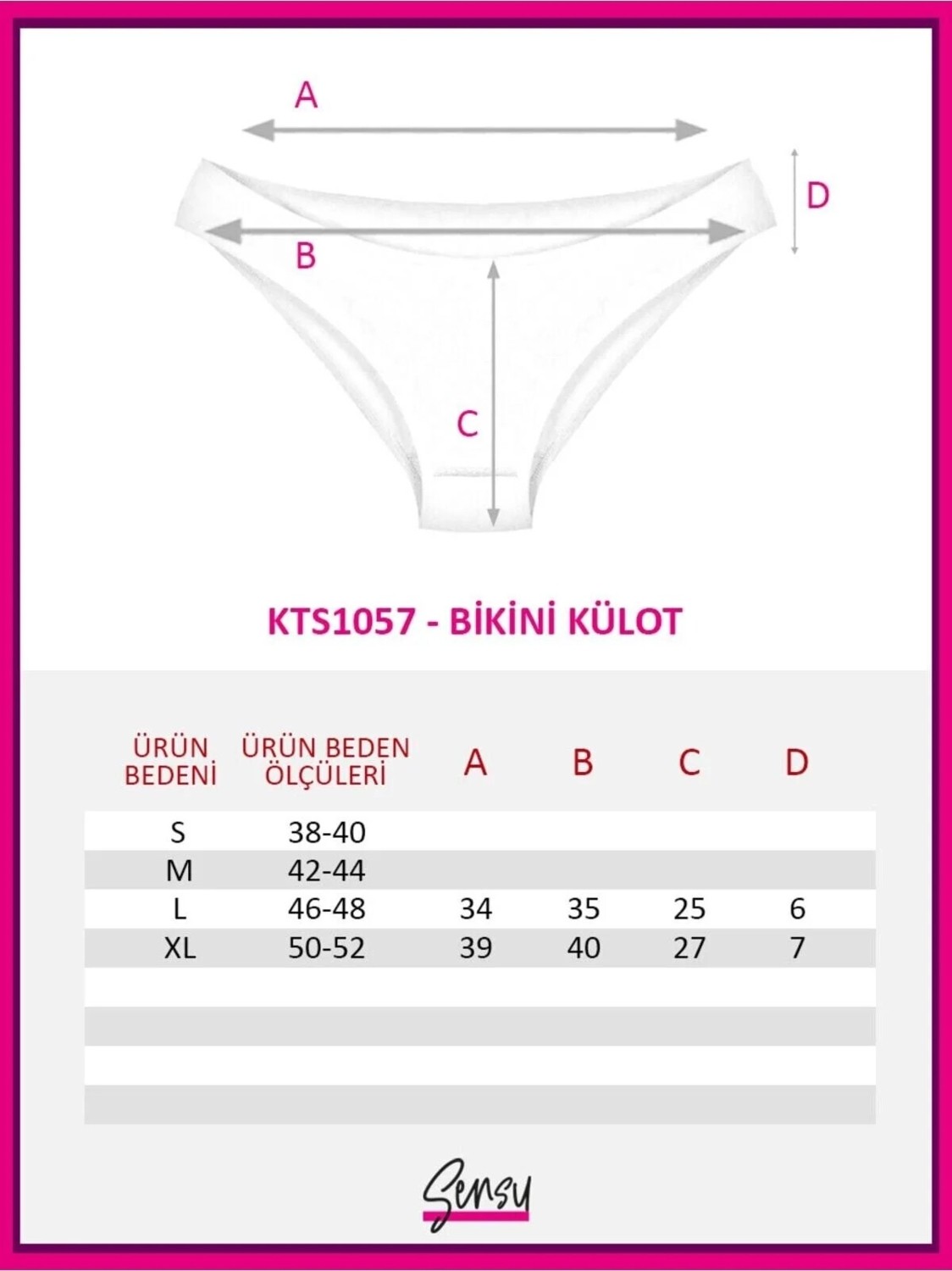 Sensu Kadın Günlük Pamuklu Külot Ten Bikini Model 5'li Paket KTS1058 görsel 6