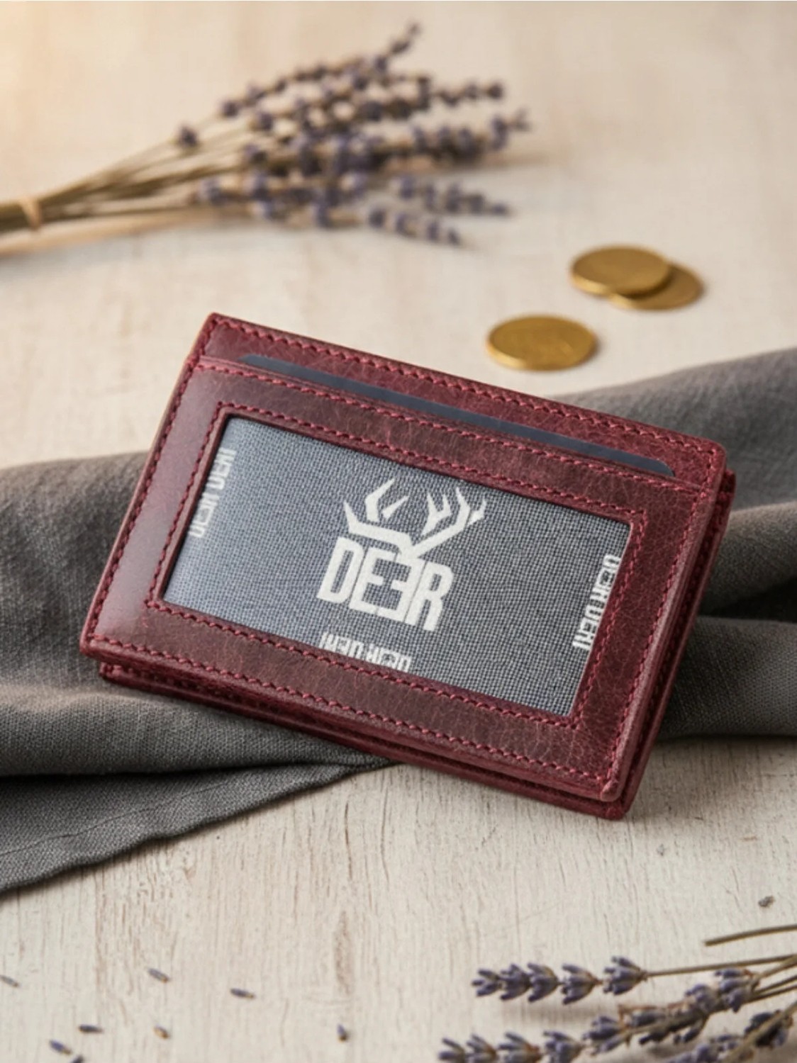 Deer Deri Akılllı Mekanizmalı Mıknatıslı Hakiki Deri El İşçilikli Cüzdan görsel 2