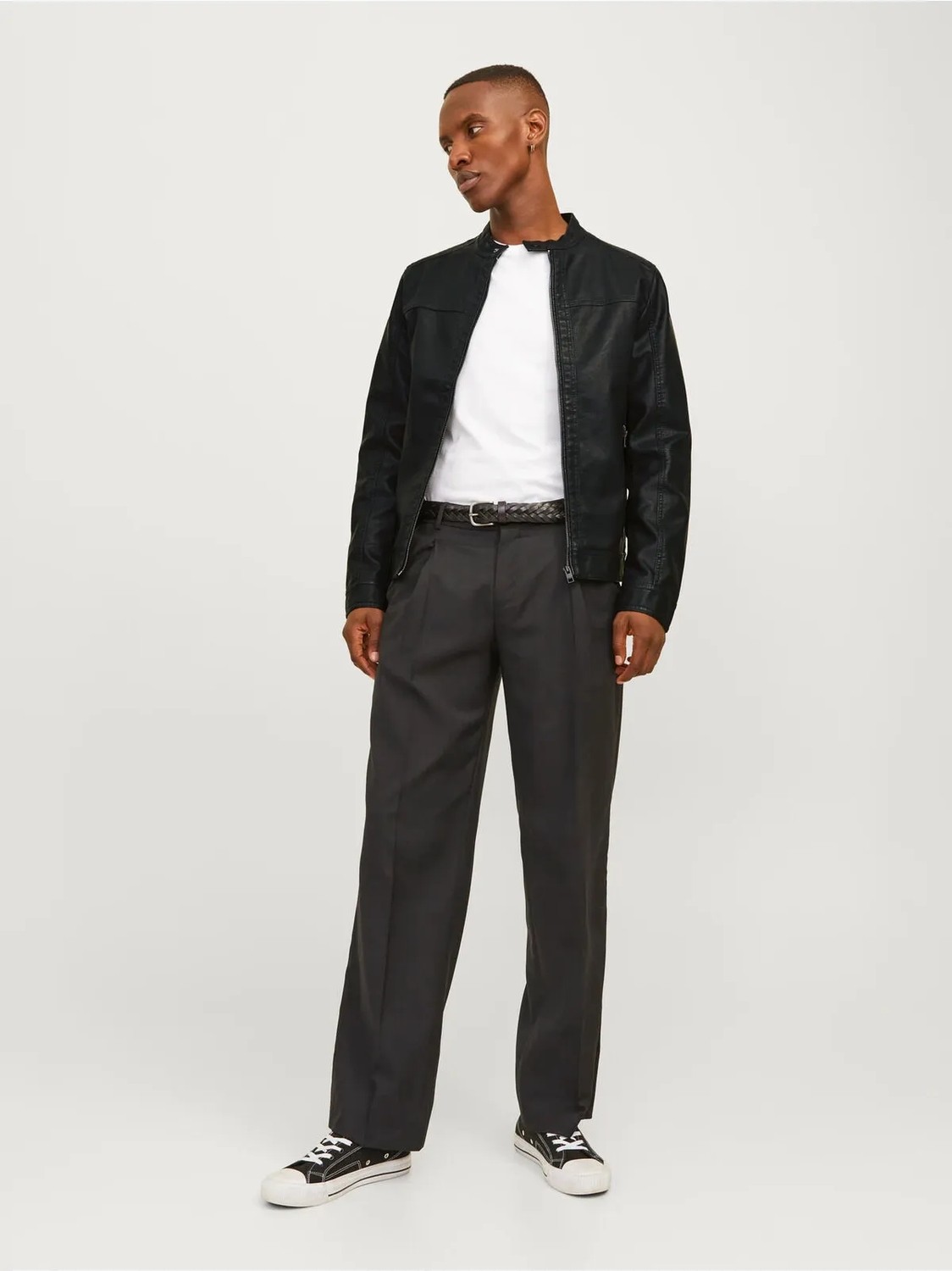 Jack & Jones Jjwarner Erkek Pu Deri Mont Siyah 12182461 V6 görsel 8
