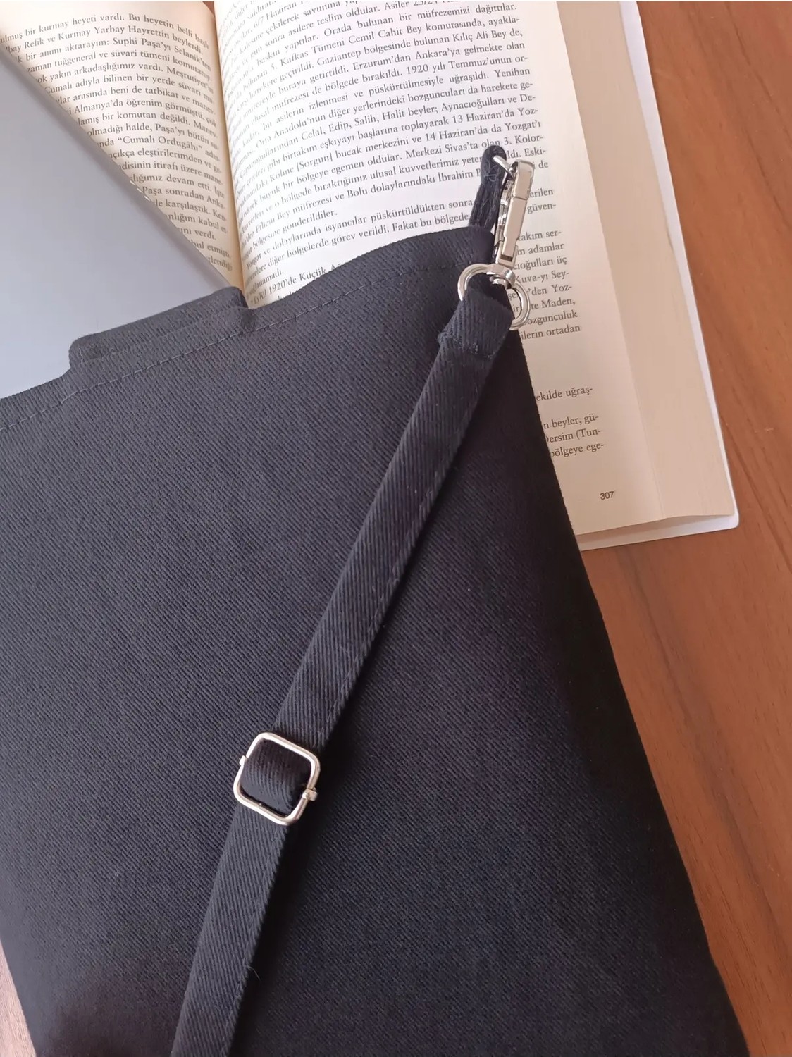 Aksesuar Sepeti El Yapımı Cepli Organizer Çanta, Taşıma Askılı Tablet Kılıfı, Kitap Kılıfı, 19x26 cm görsel 5