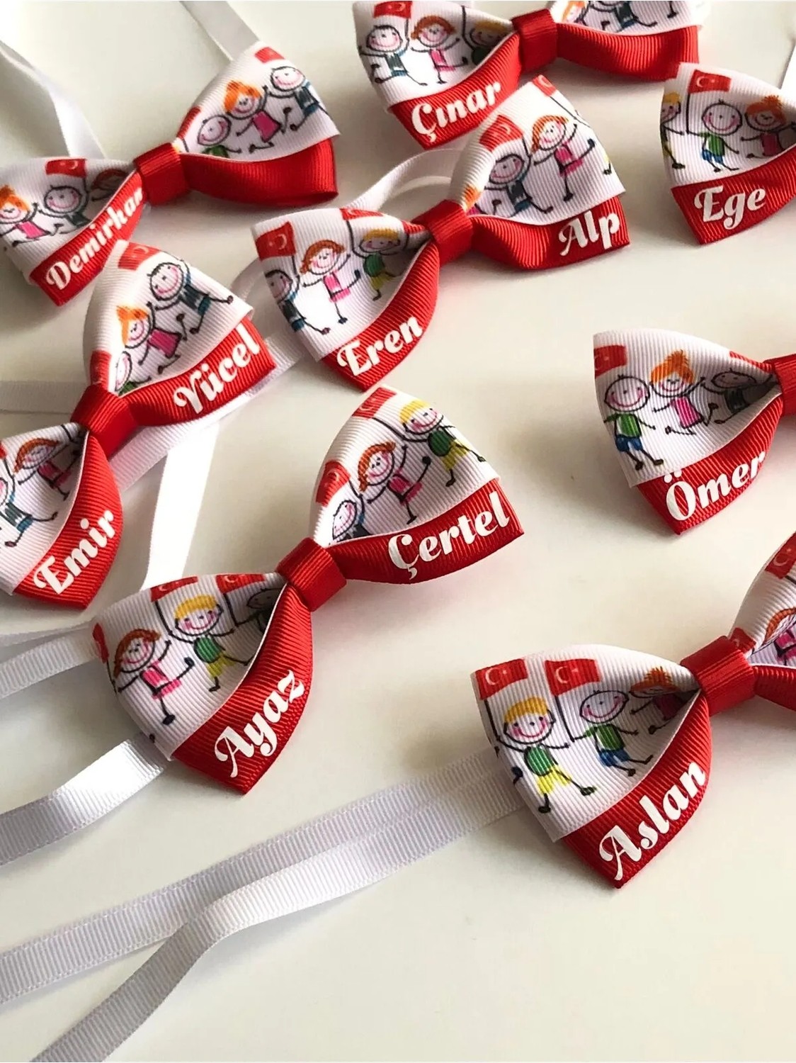 Cicis Accessories Kırmızı Papyon 23 Nisan Isimli Kişiye Özel Desenli Erkek Çocuk Aksesuar görsel 4