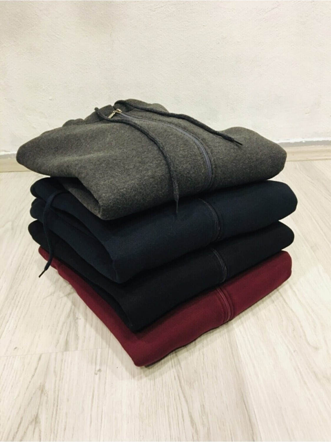 Blues Moda Massi Içi Kalın Fermuarlı Kapüşonlu Mont Hırka Siyah görsel 4