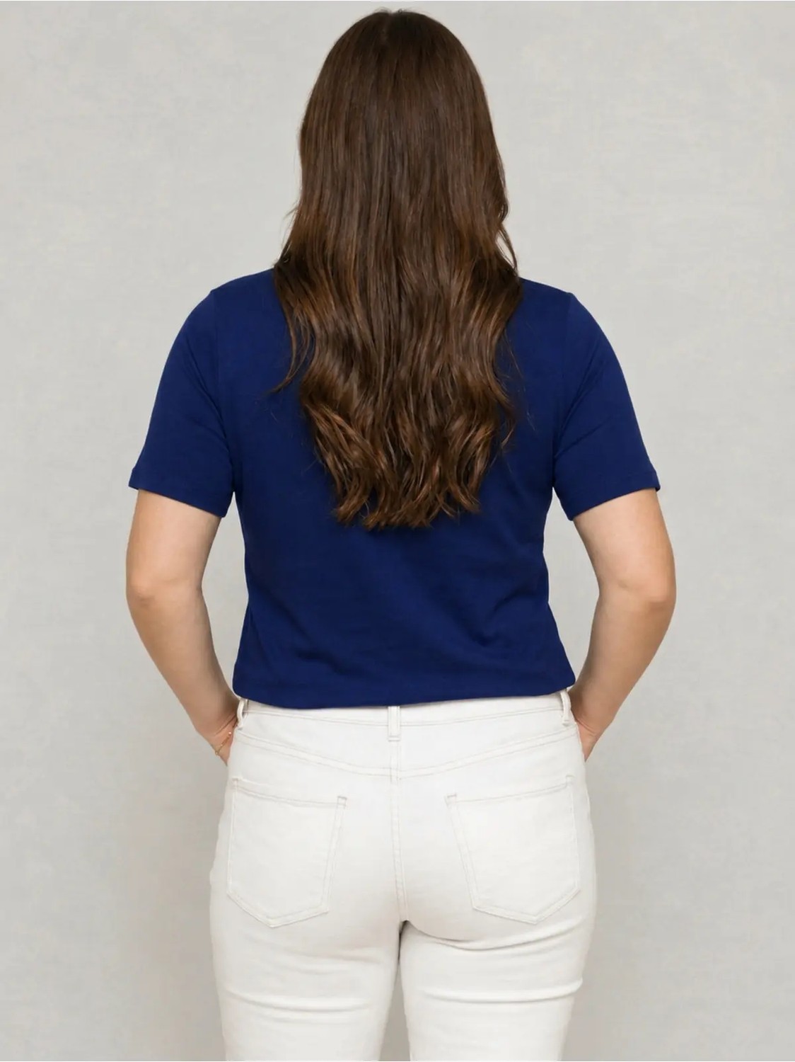 Curvy Trend Büyük Beden V Yaka Çapraz Bantlı Kısa Kol Bluz görsel 3