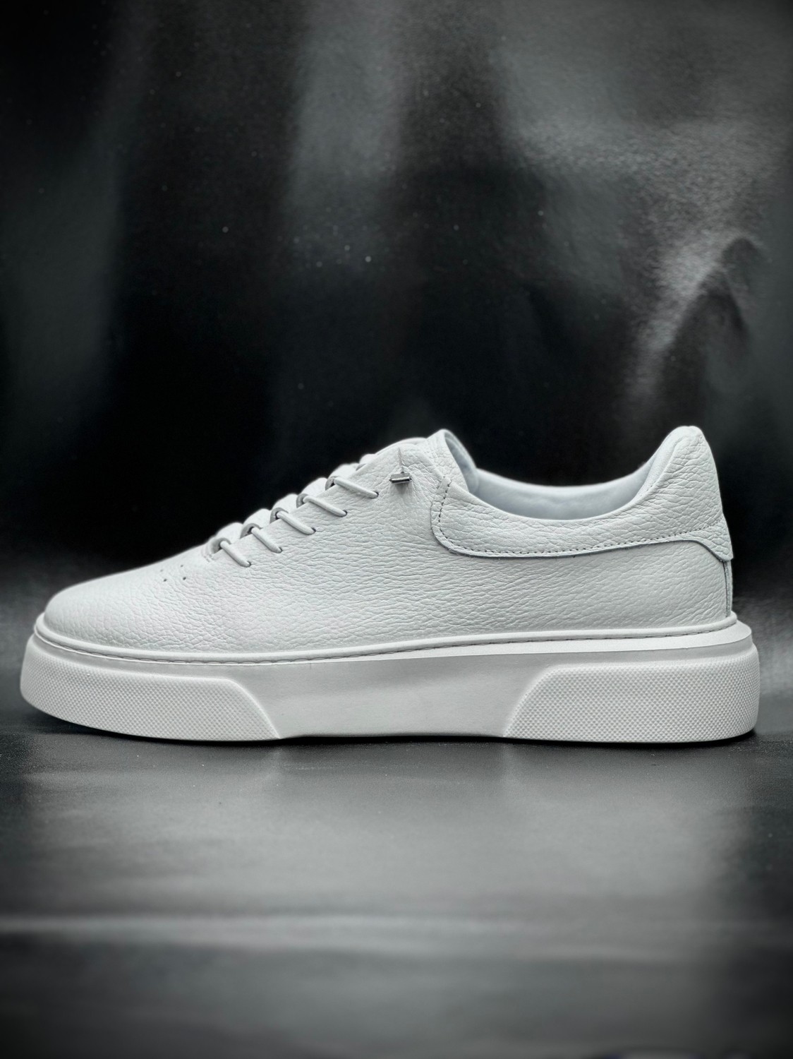 Derify Hakiki Deri Beyaz Erkek Casual Ayakkabı, Ortopedik, Ultra Rahat, Akıllı Bağcık, Günlük Sneaker görsel 2