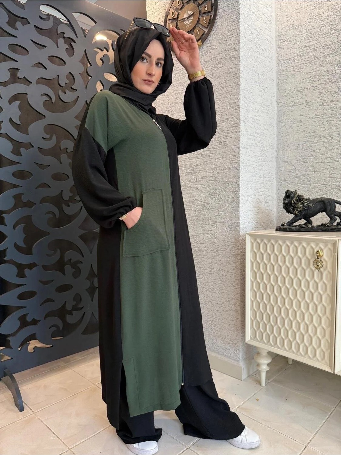 Aysun Aydemiryazlık Yeşil/siyah Tesettür Eşofman Takım görsel 6