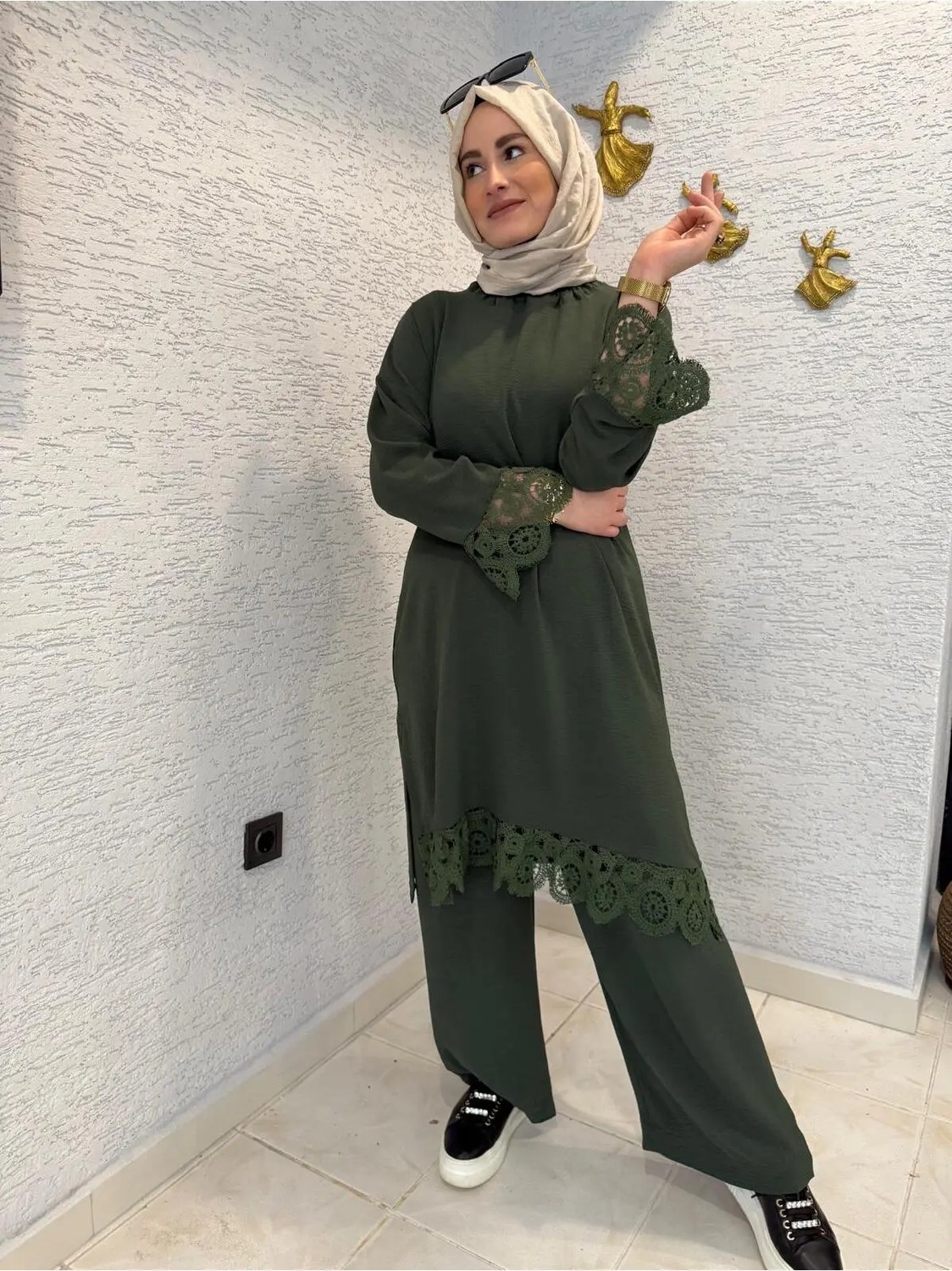 Aysun Aydemir Yazlık Dantel Detaylı Ikili Takım görsel 3
