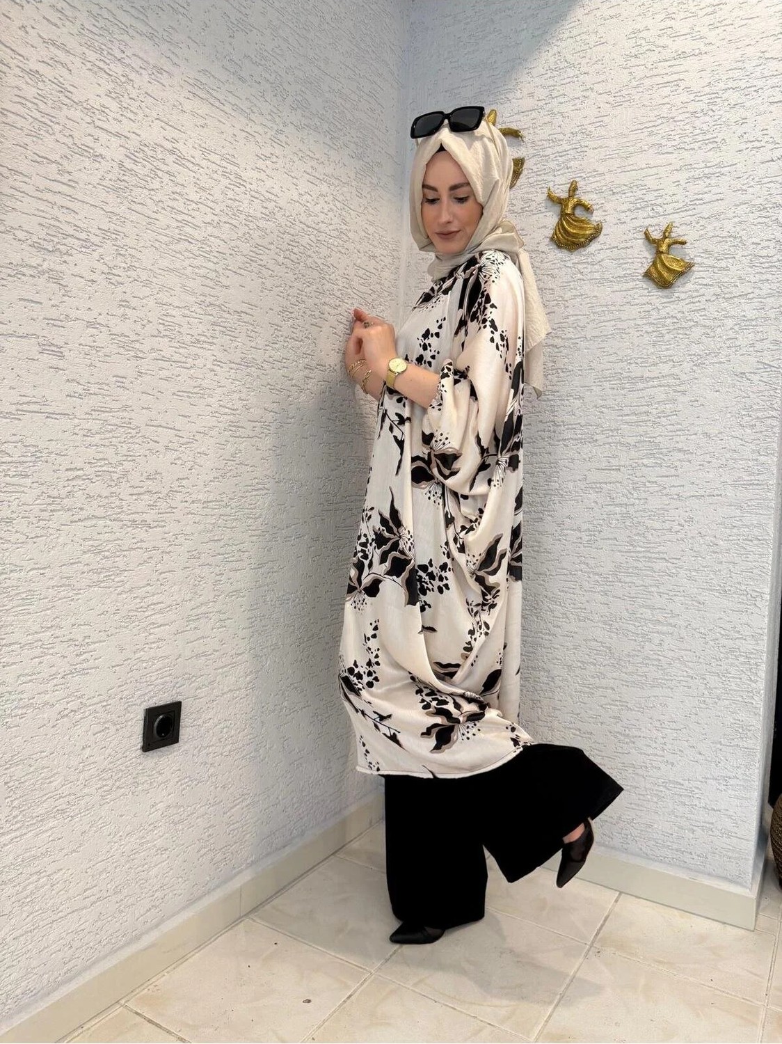 Aysun Aydemir Desenli Yazlık Salaş Uzun Tunik görsel 6