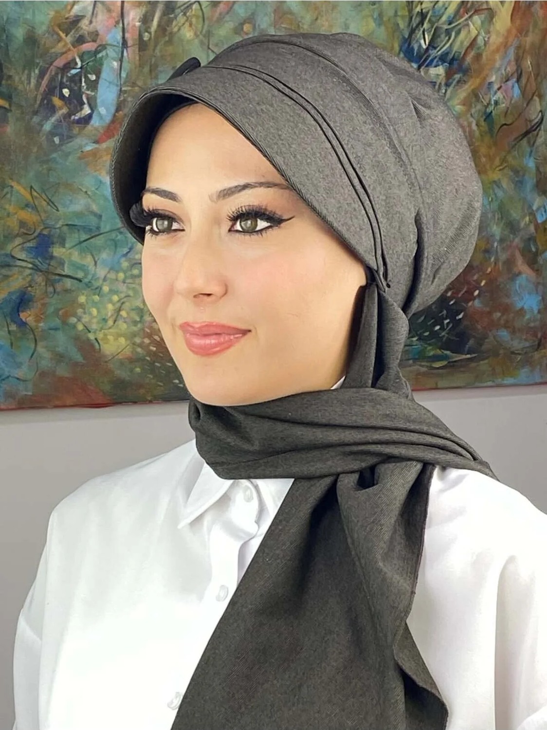 Butik Ambar Şerit Detaylı Tokaluı Şapka görsel 4