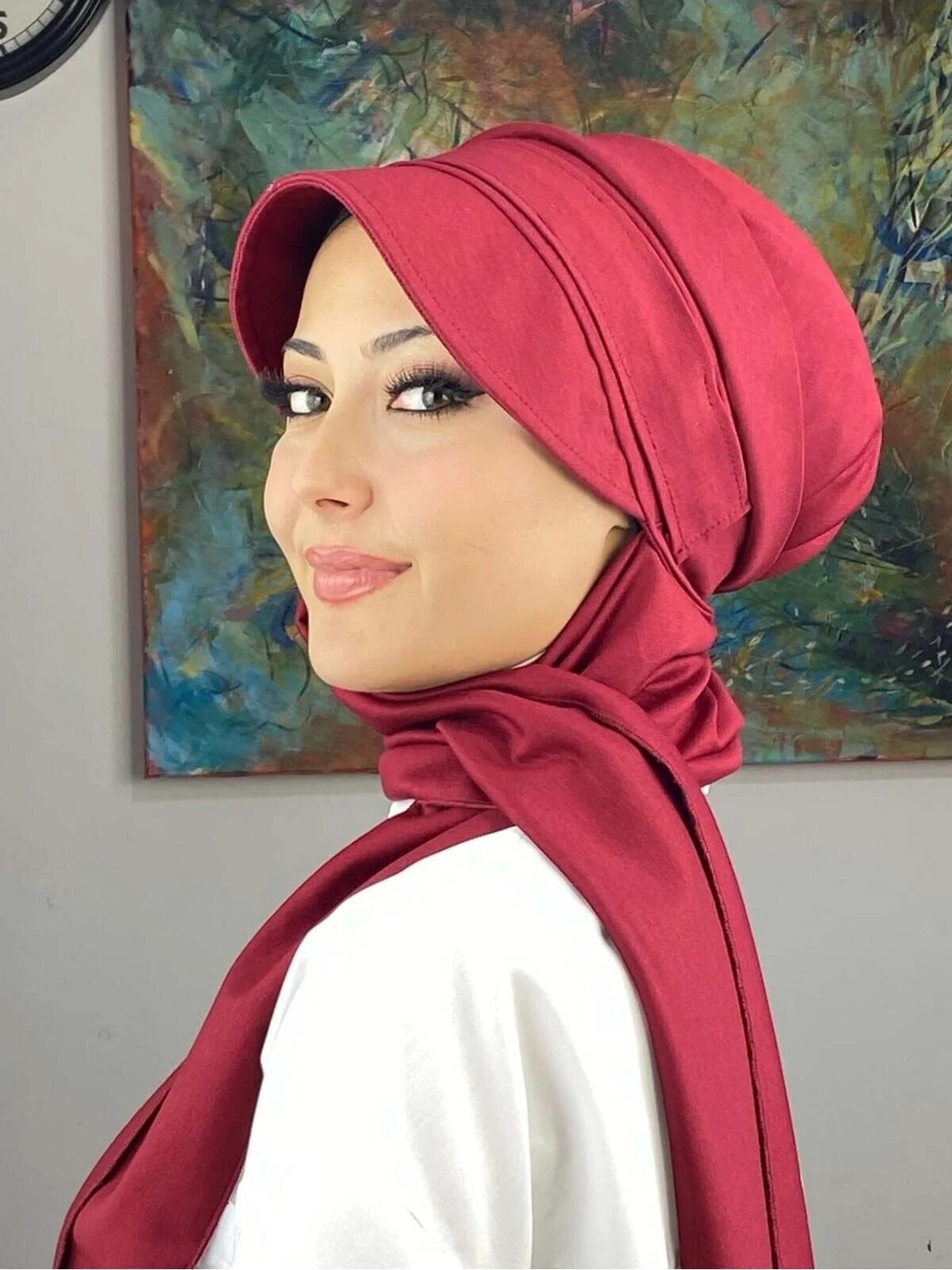 Butik Ambar Şerit Detaylı Tokaluı Şapka görsel 4