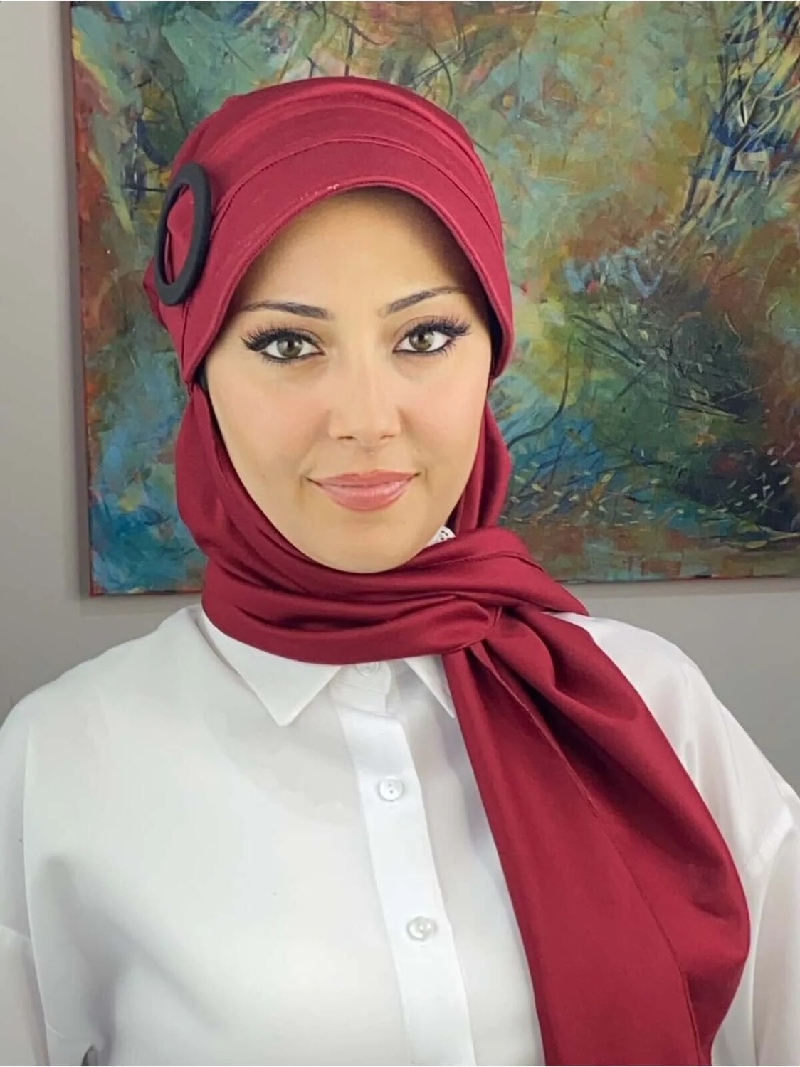 Butik Ambar Şerit Detaylı Tokaluı Şapka görsel 6