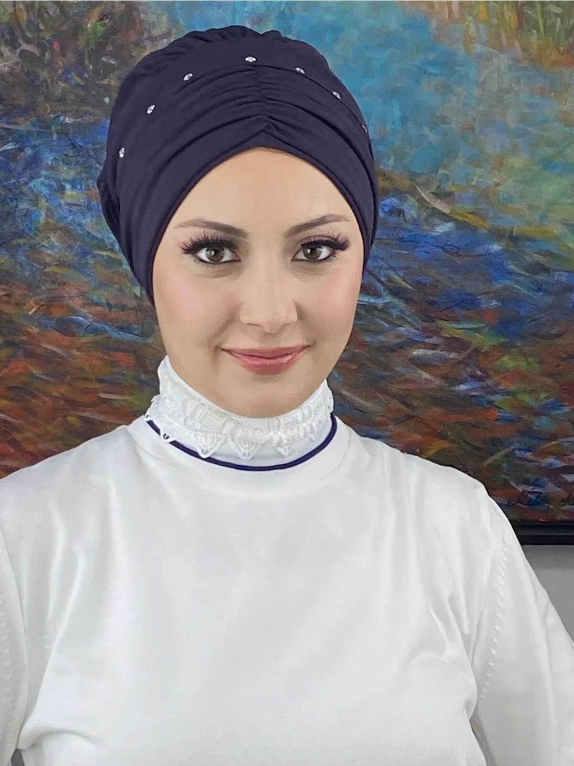 Butik Ambar Büzgülü Günlük Bone Şal