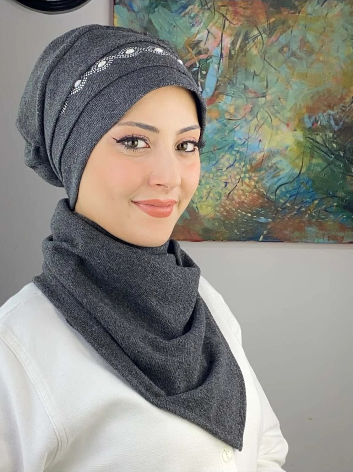 Butik Ambar Arpa Inci Yılan Desenli Bere görsel 3