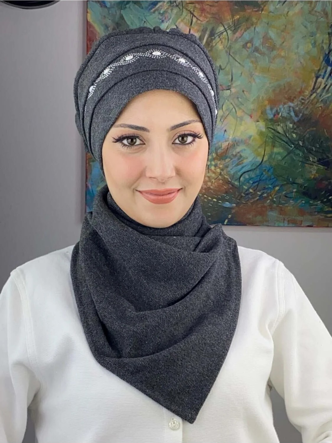 Butik Ambar Arpa Inci Yılan Desenli Bere görsel 4