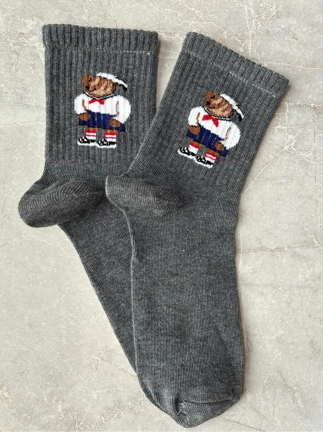 Sky Socks 4'Lü Teddy Bear Ayıcıklı Set Unisex Kokulu Tenis Kolej Çorap görsel 6