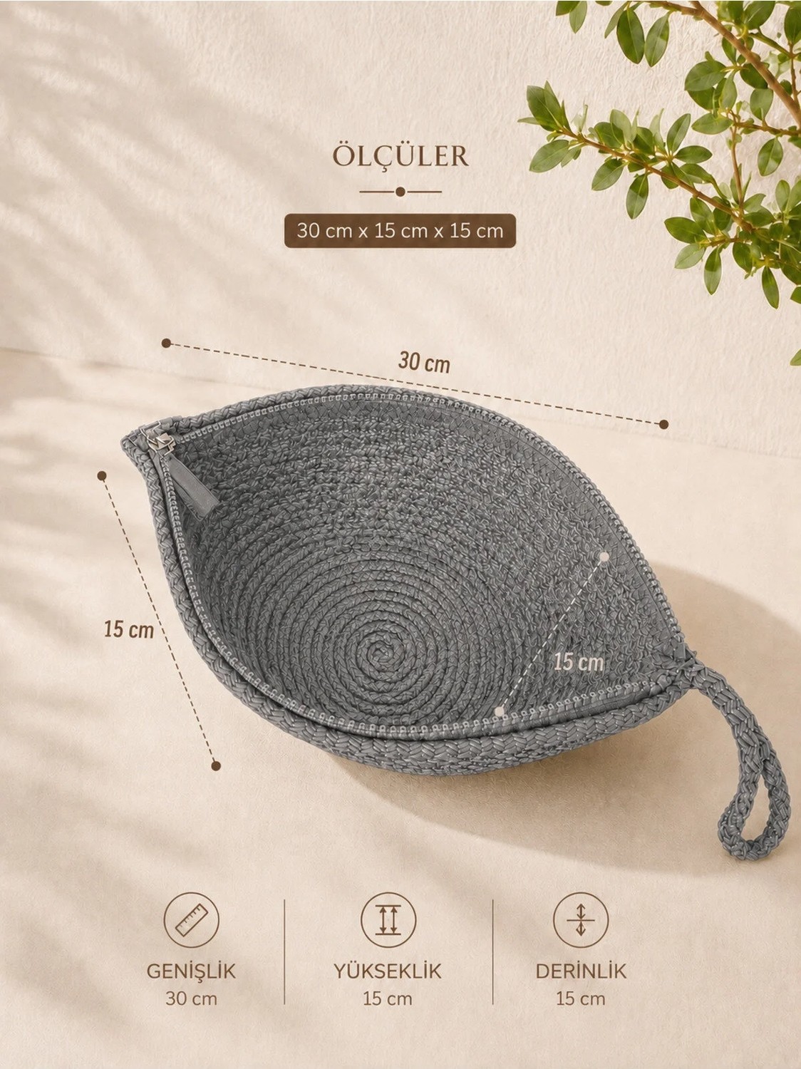 Naspar Gümüş Gri Renk Dikişli El Çantası Günlük Kullanım Kadın Clutch Çanta 30X15X15 cm | Fermuarlı görsel 3
