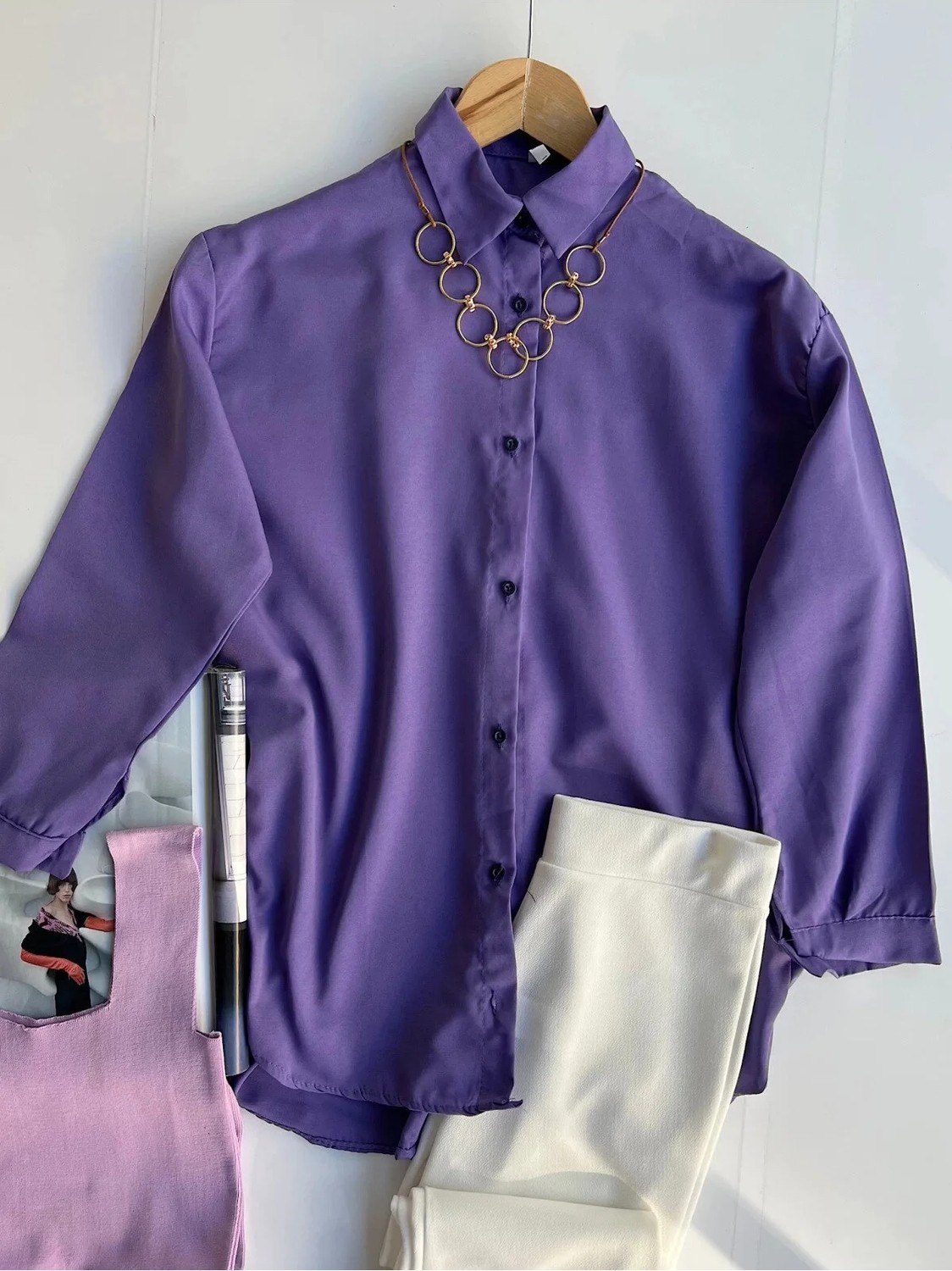 Exit Collection Kadın Tesettür Keten Önü Bağlamalı 2 Bağcıklı Modern Şık Etek Üsttü Kahverengi Kimono Gömlek