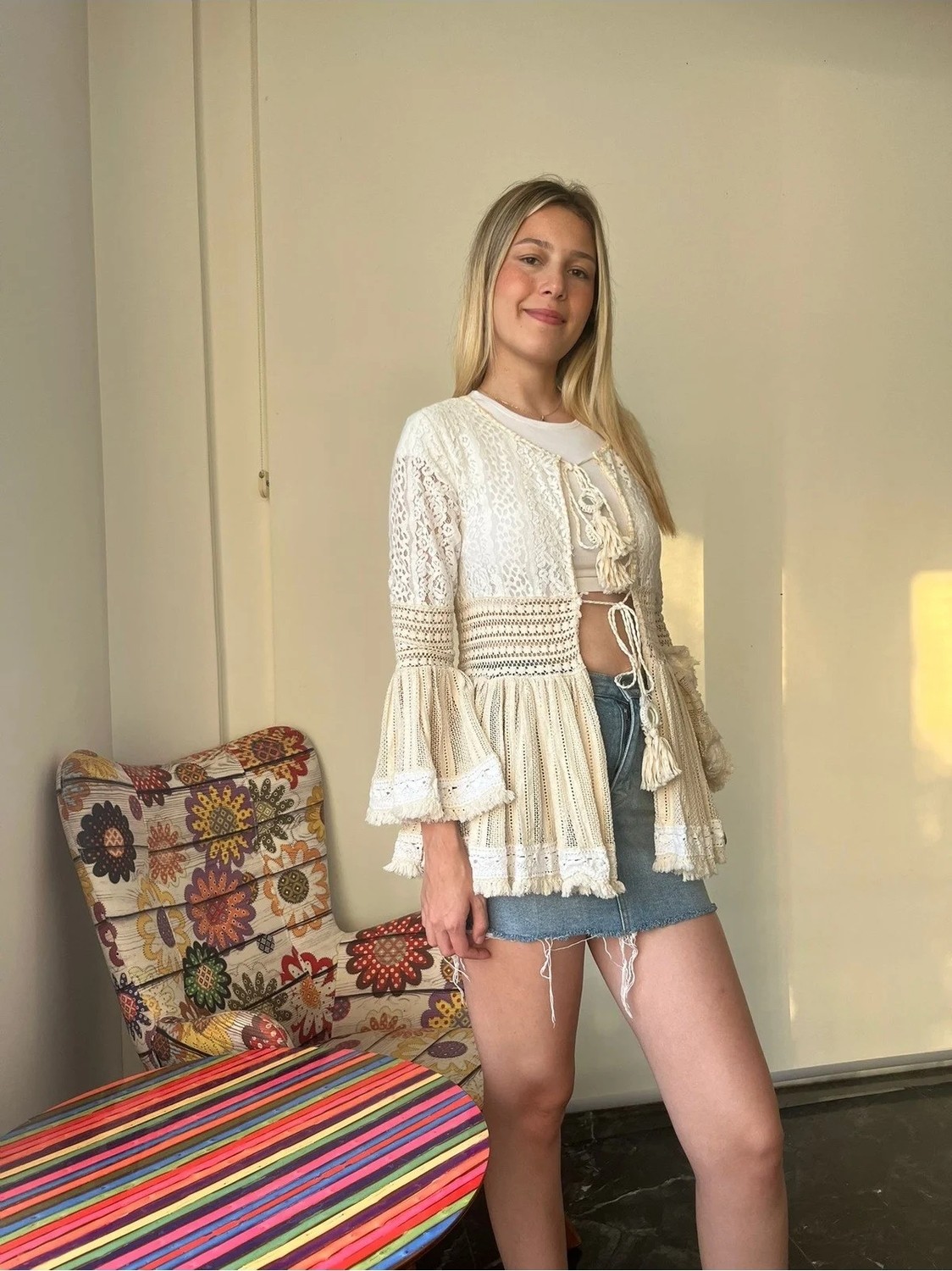 Bohemania Özel Tasarım Couture El Işçiliği Barok Tarz Fransız Dantel Bluz görsel 2