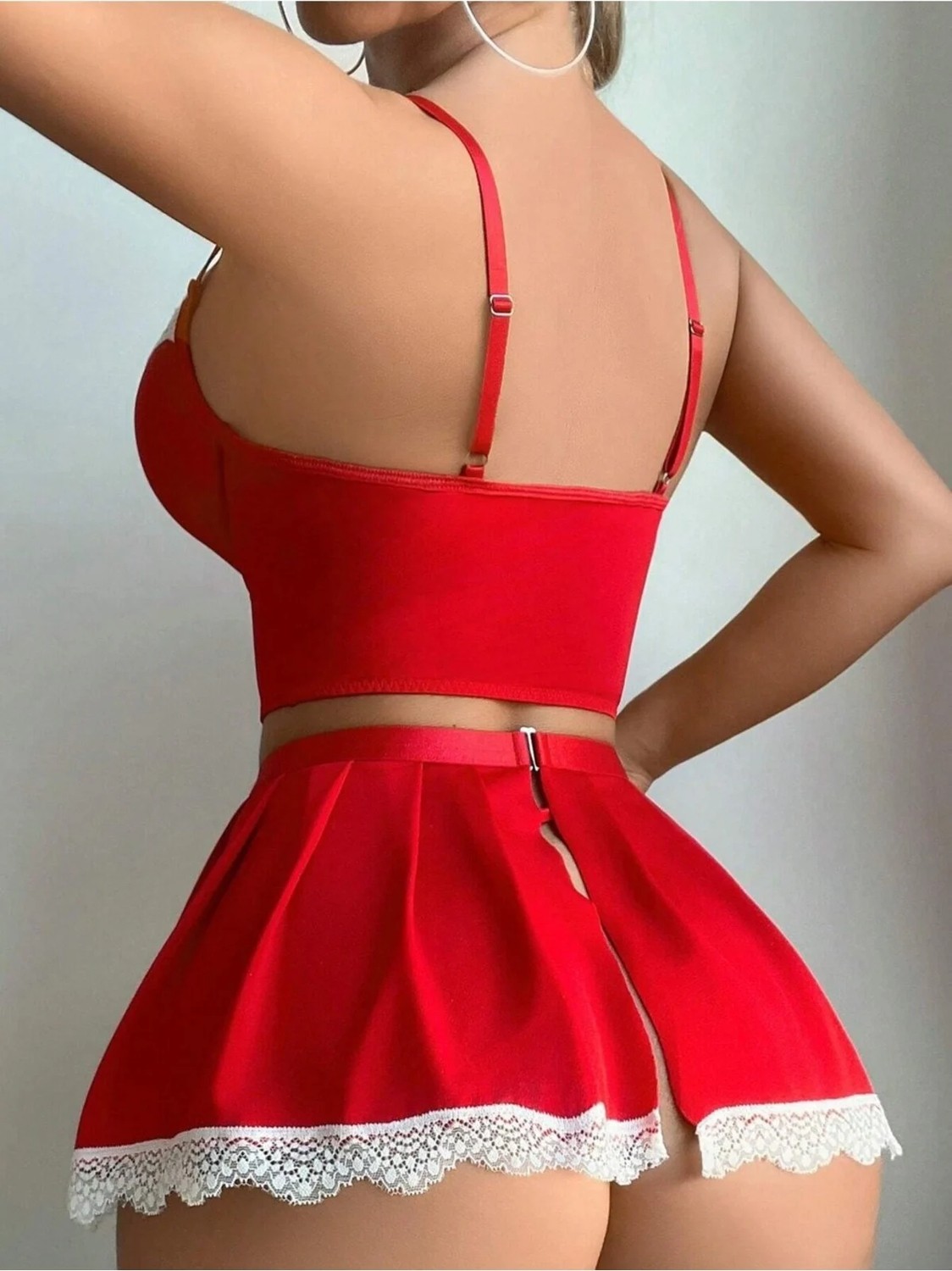 Doğu Collection Seksi Etekli Kostüm , Fantezi Jartiyerli Takım , Erotik Hizmetçi Kostümü görsel 4
