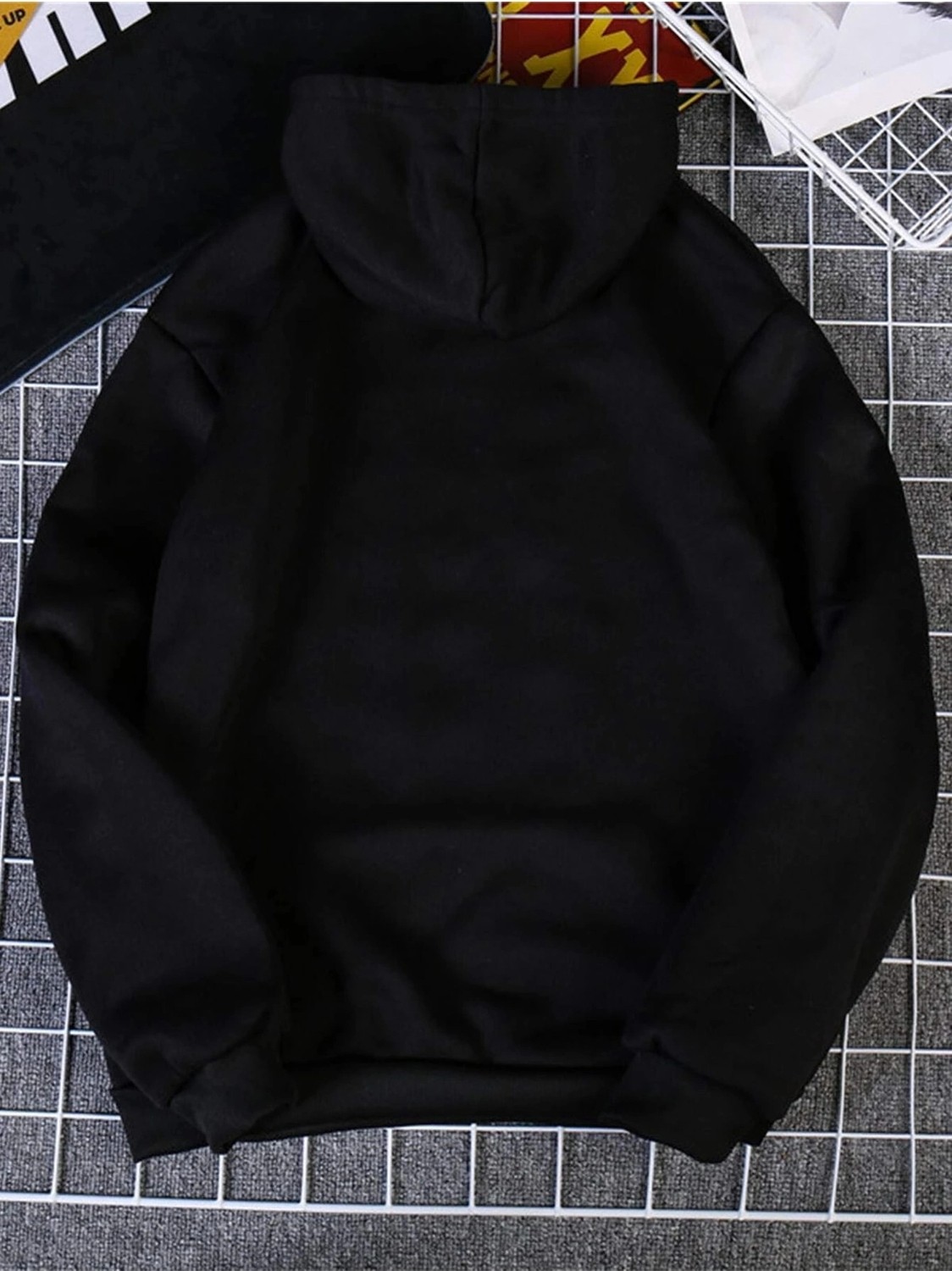 Tarzsokak Kadın Küçül Kalp Baskılı Kapüşonlu Sweatshirt Siyah görsel 2