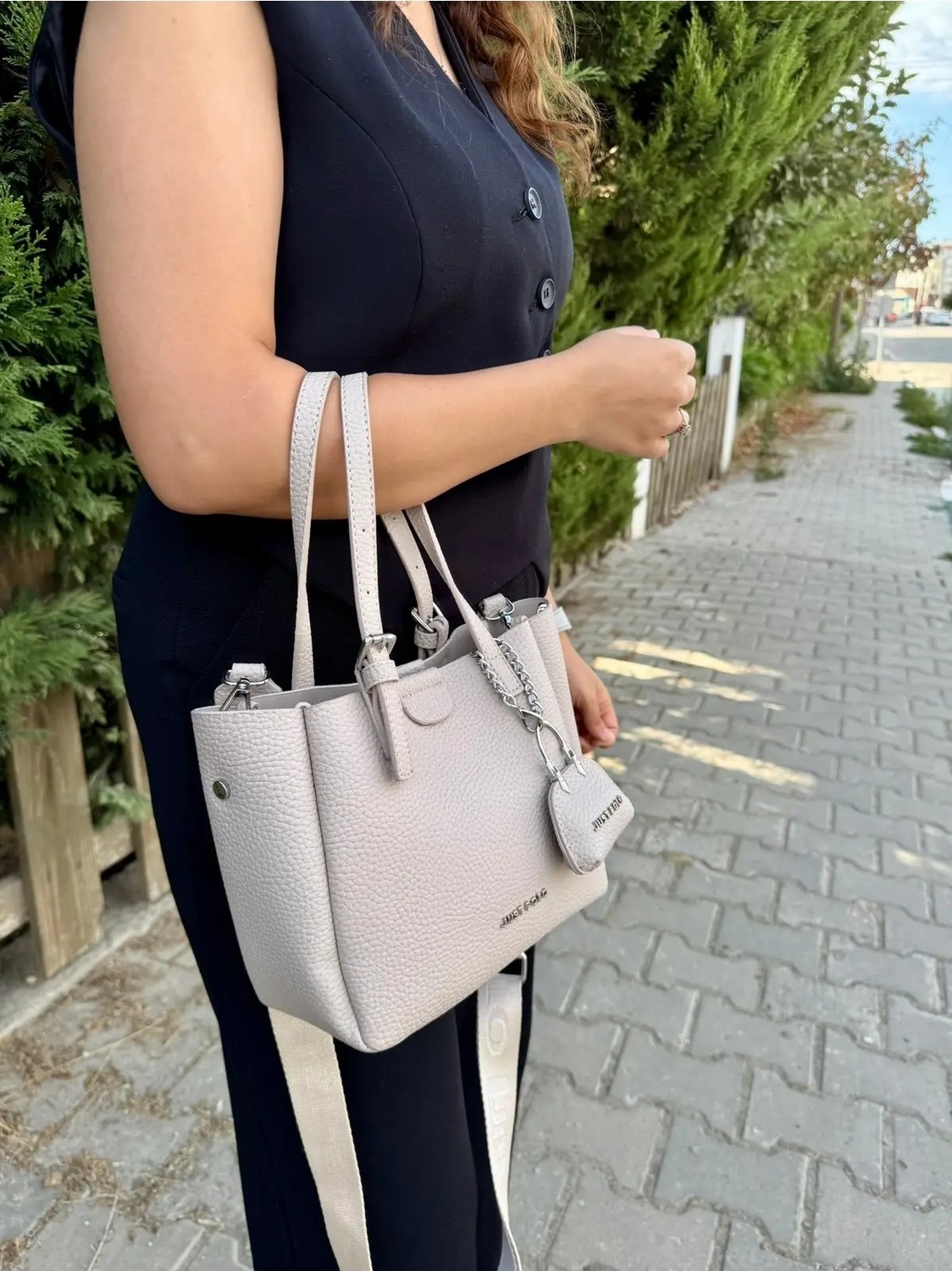 Just Polo Kadın Yeni Sezon 3 Bölmeli Yumuşak Deri Lüks ve Şık Dokunuş El & Omuz Çantası Shoulder Bag görsel 3
