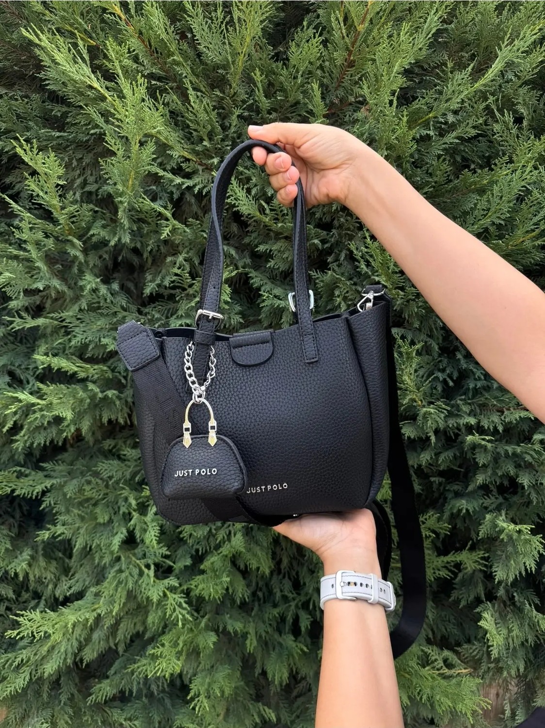 Just Polo Günlük Kombinlere Uygun Kadın Orta Boy Ayarlanabilir Askılı Şık El & Omuz Çantası Shoulder Bag görsel 5