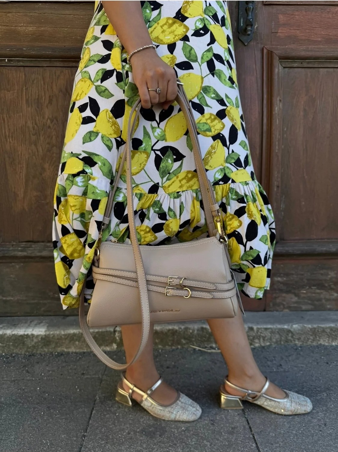 Just Polo Kadın Yeni Sezon Gold Aksesuarlı Ayarlanabilir Askılı Şık El ve Omuz Çantası Shopper görsel 3