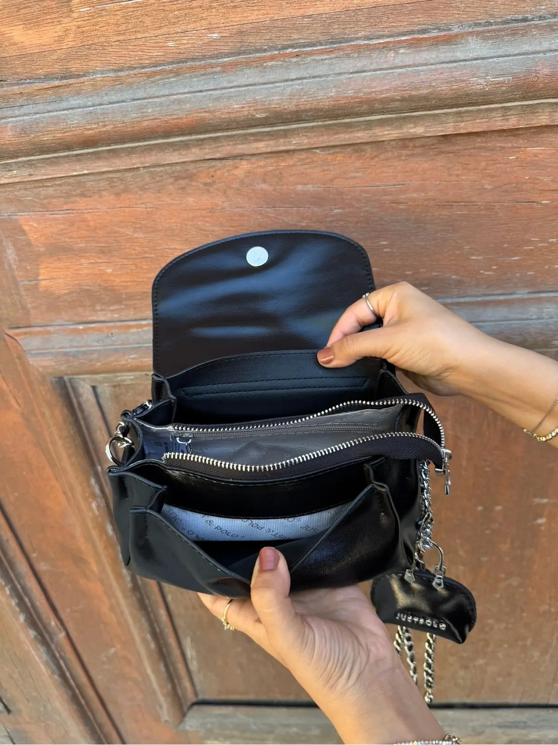 Just Polo Kadın Yeni Sezon Zincir Askılı Cüzdan Aksesuarlı Şık Mini Omuz Çantası görsel 5