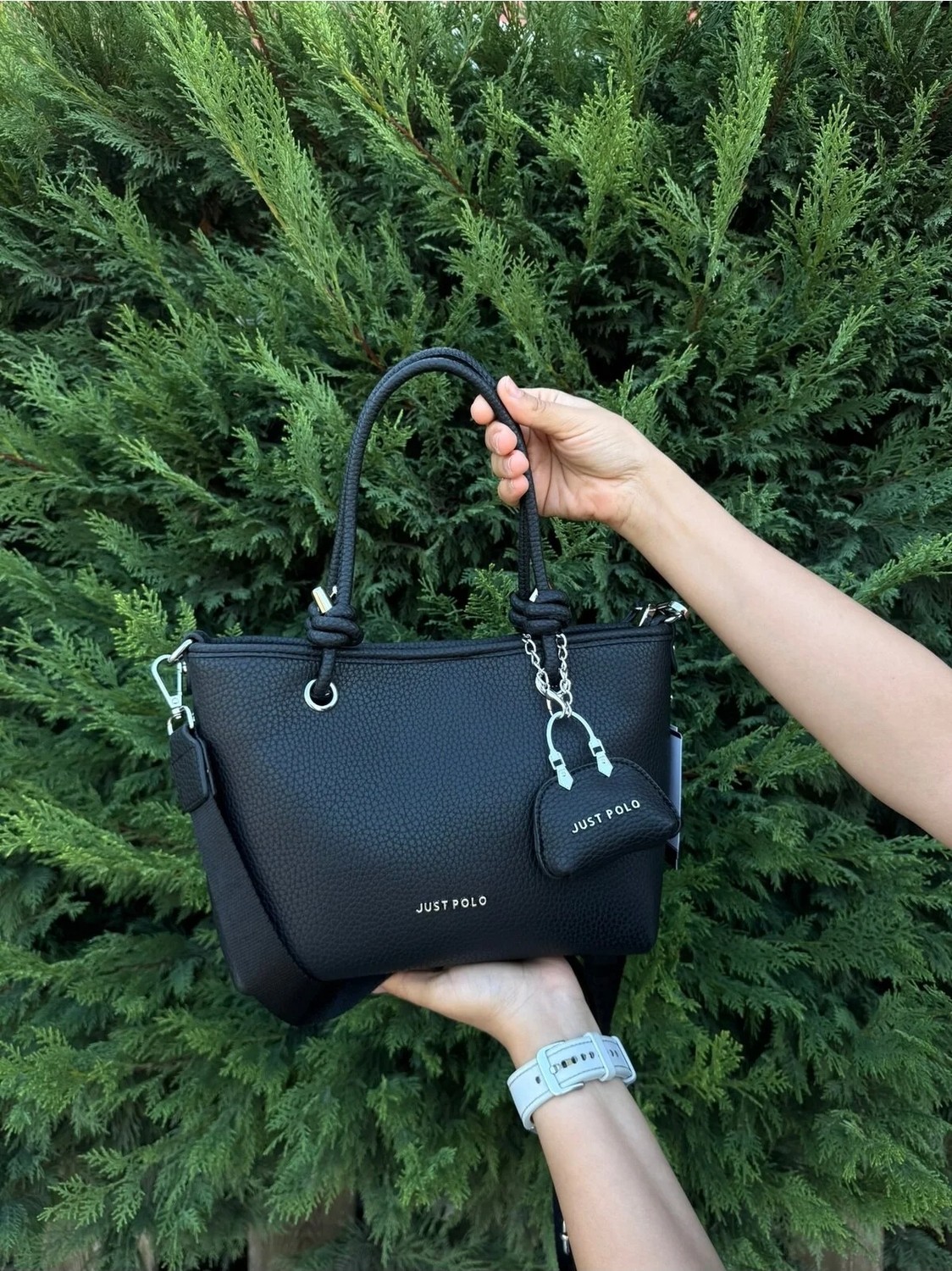 Just Polo Kadın Yeni Sezon Yumuşak Deri 4 Bölmeli Ayarlanabilir Askılı Lüks El ve Omuz Çantası Shopper görsel 6