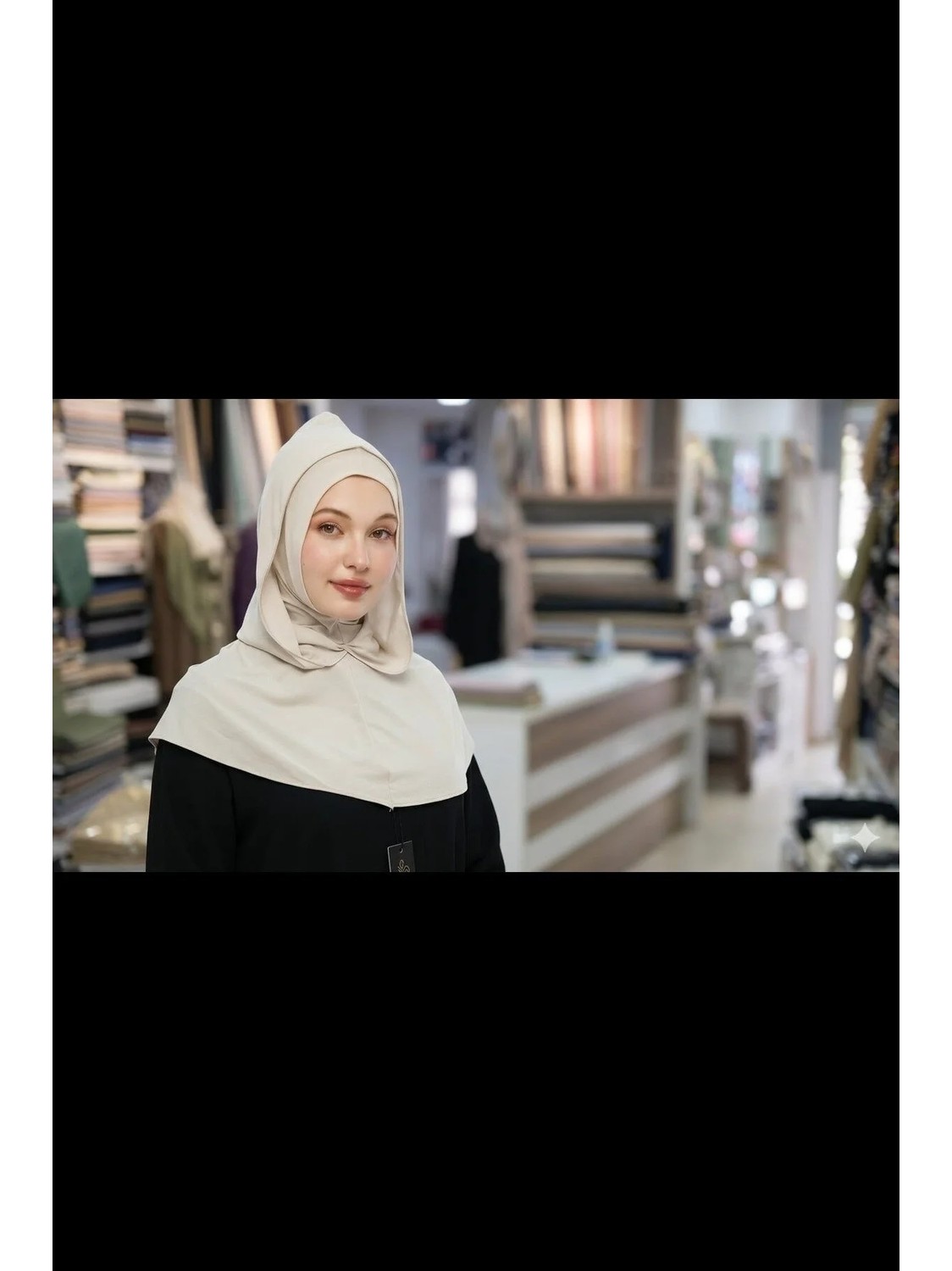 Samara Scarf Kapüşonlu Hijab Sandy görsel 2