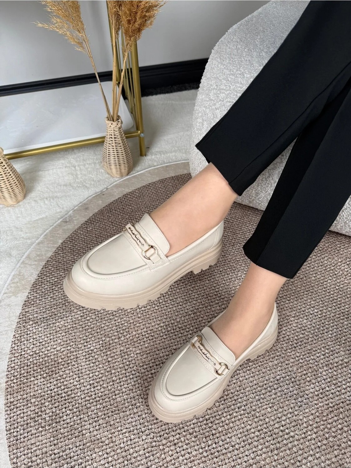 Eysha Aria Kadın Siyah Makosen Casual Loafer görsel 5