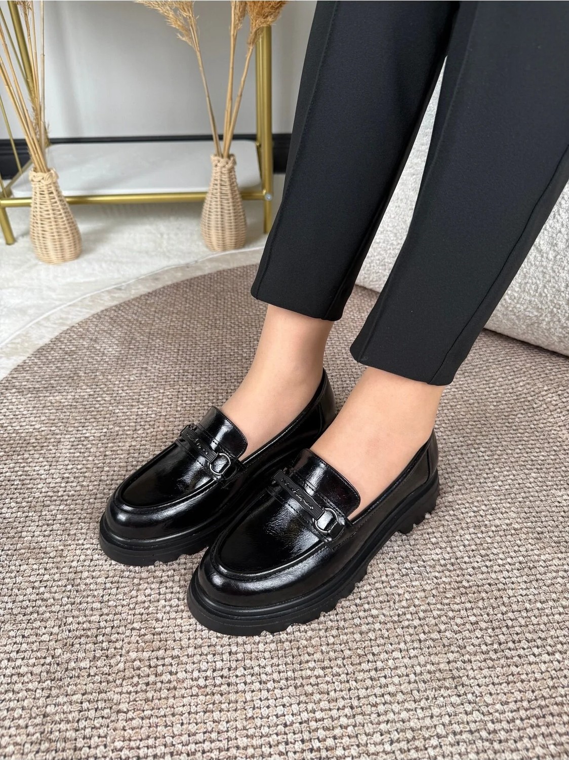 Eysha Aria Kadın Siyah Makosen Casual Loafer görsel 2